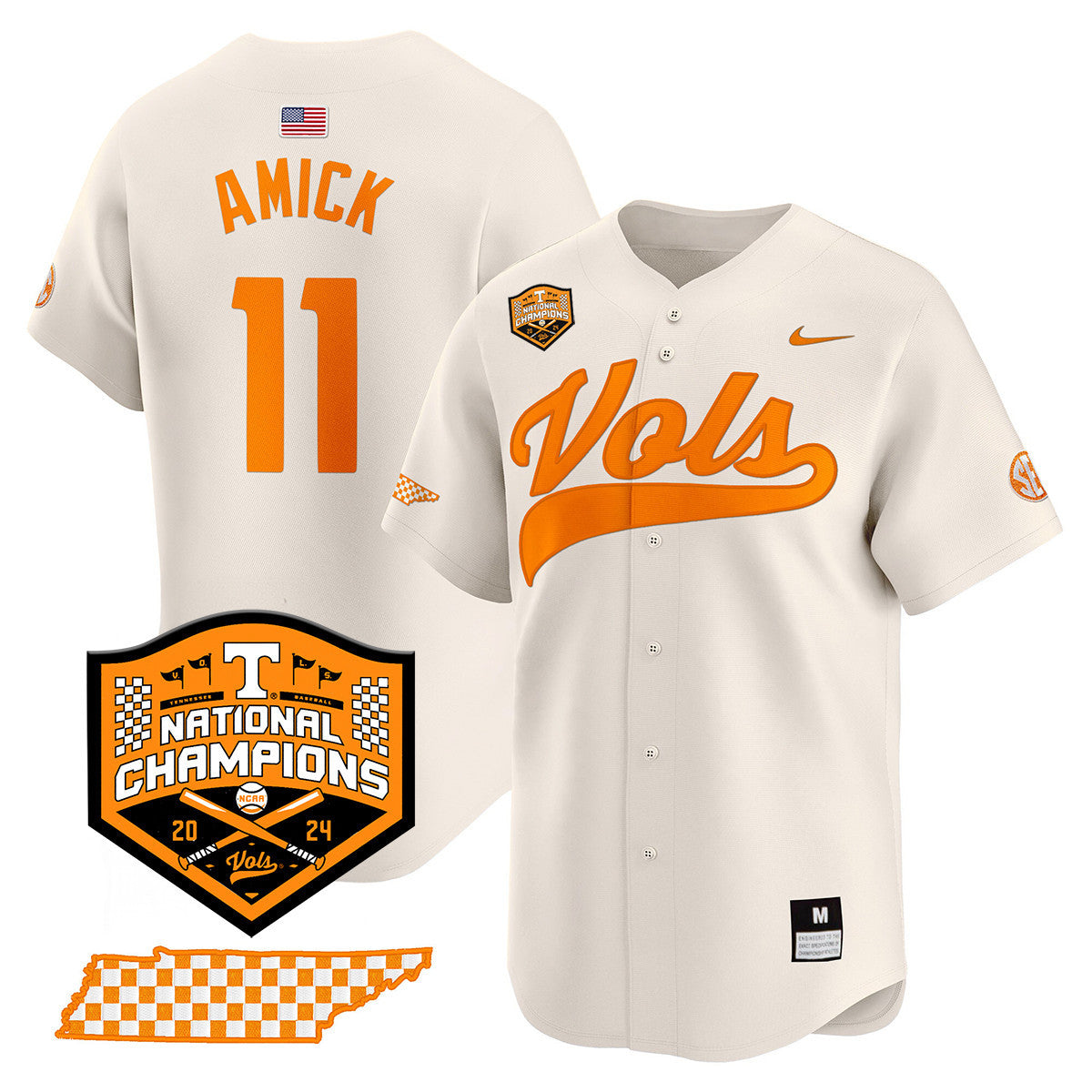Women's Tennessee Volunteers 2024 National Champions Vapor Premier Limited Jersey - All Stitched