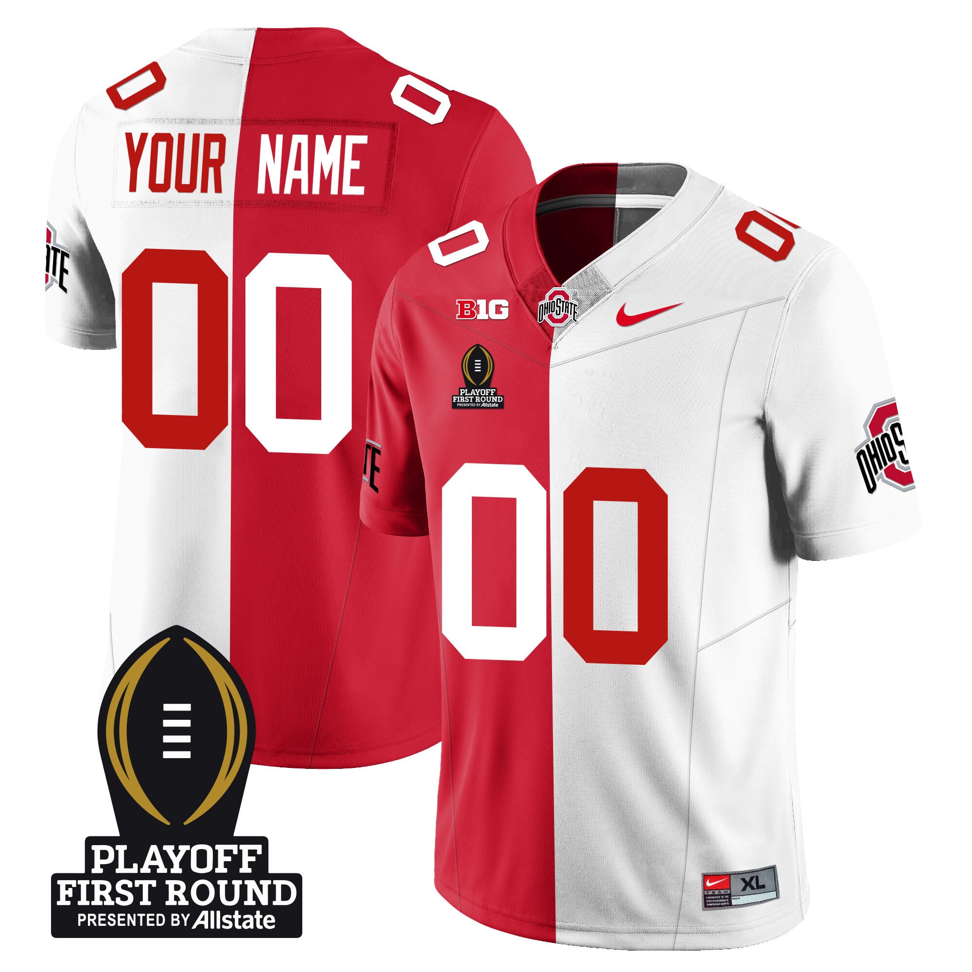 Ohio State Buckeyes Football - Playoff First Round Patch - All Stitched