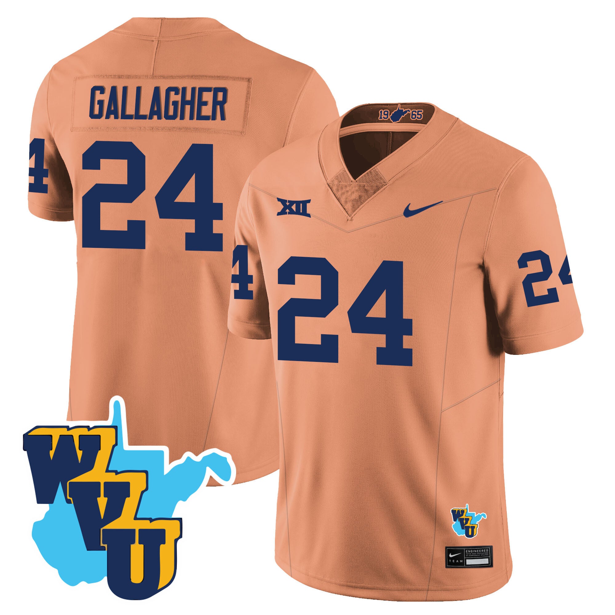 Men's West Virginia Mountaineers 1965-2025 Throwback Jersey - All Stitched