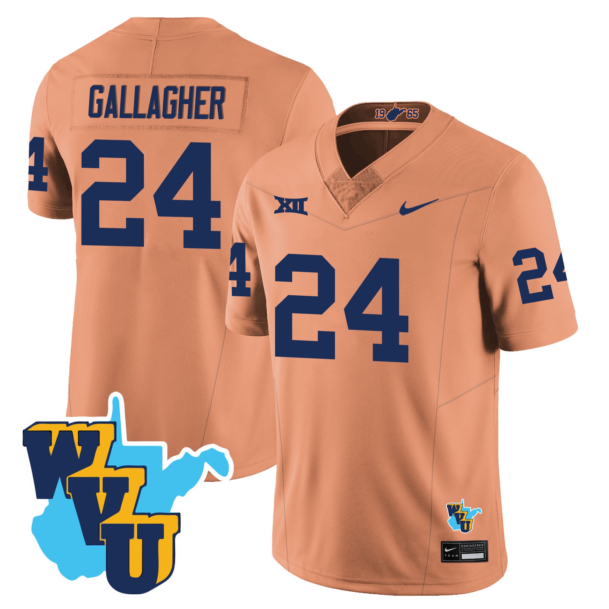 Men's West Virginia Mountaineers 1965-2025 Throwback Jersey - All Stitched