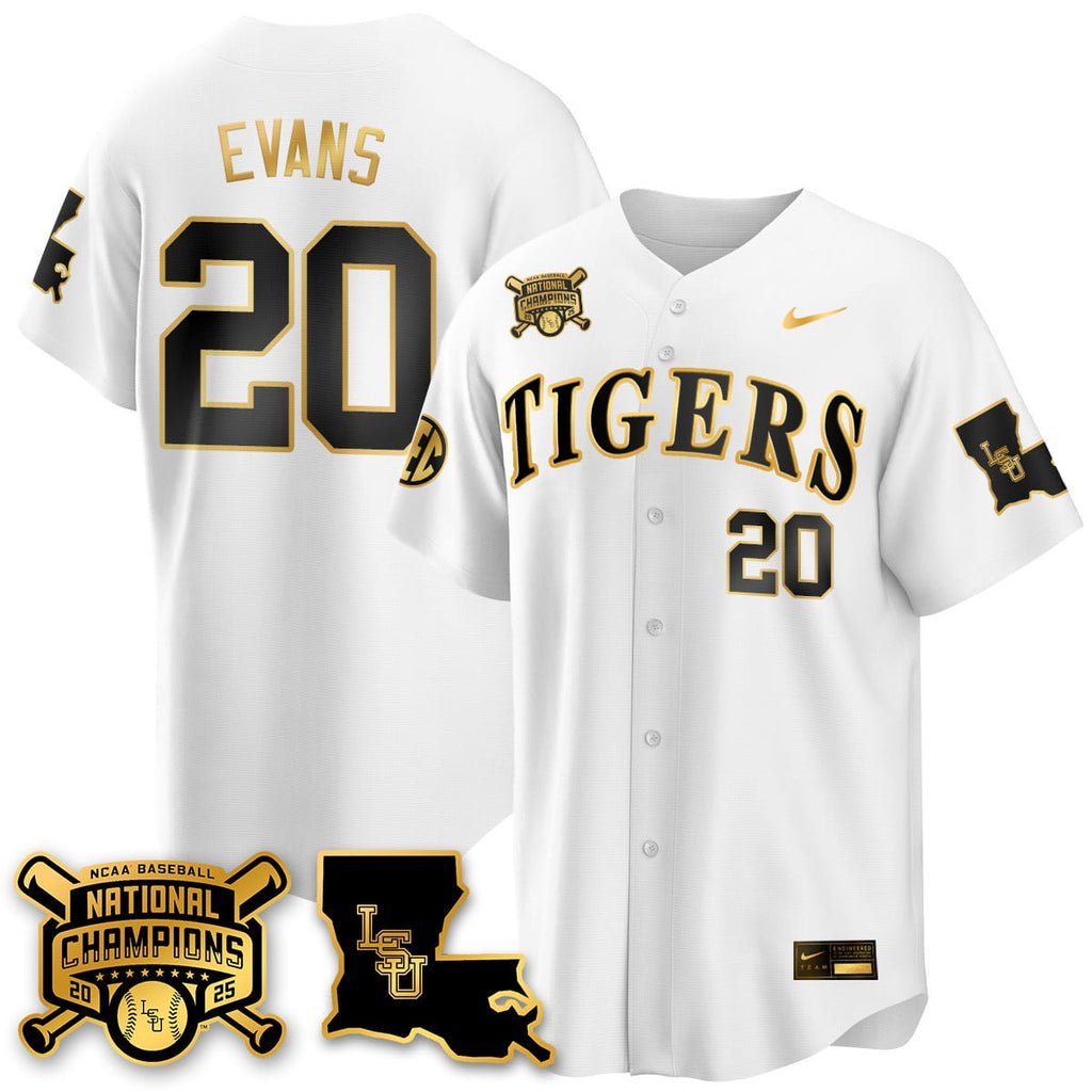 Youth's LSU Tigers 2025 World Series Champions Limited Gold Jersey - All Stitched