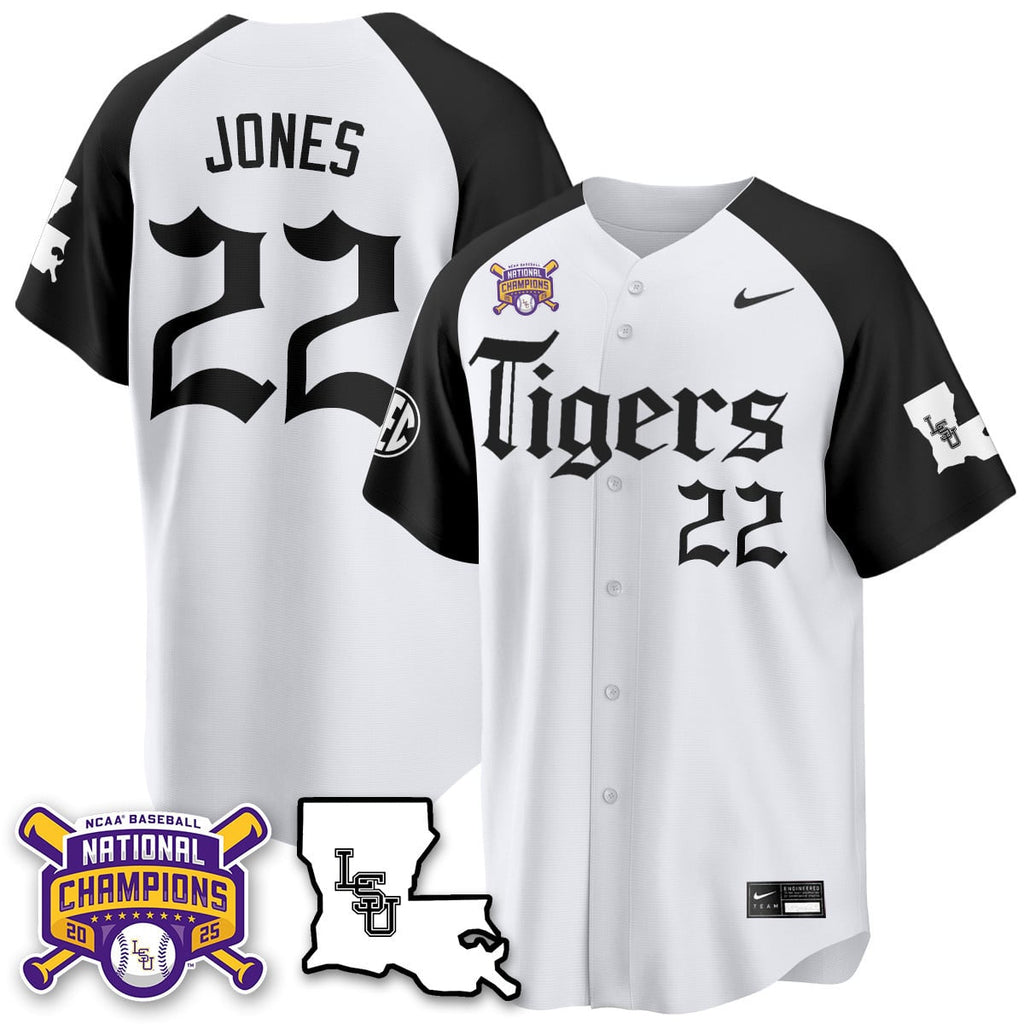 Youth's LSU Tigers 2025 World Series Champions 'Gothic Geaux Edition' Jersey - All Stitched