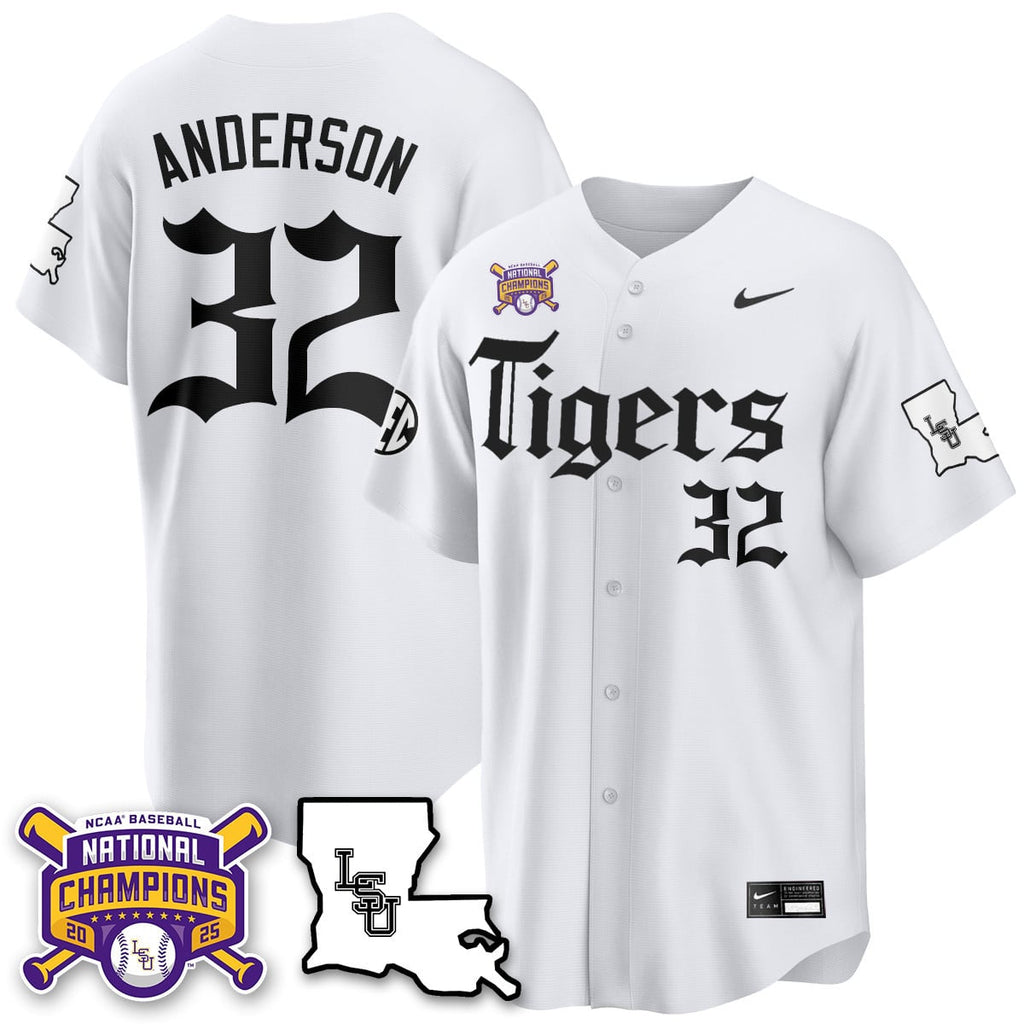 Youth's LSU Tigers 2025 World Series Champions 'Gothic Geaux Edition' Jersey - All Stitched