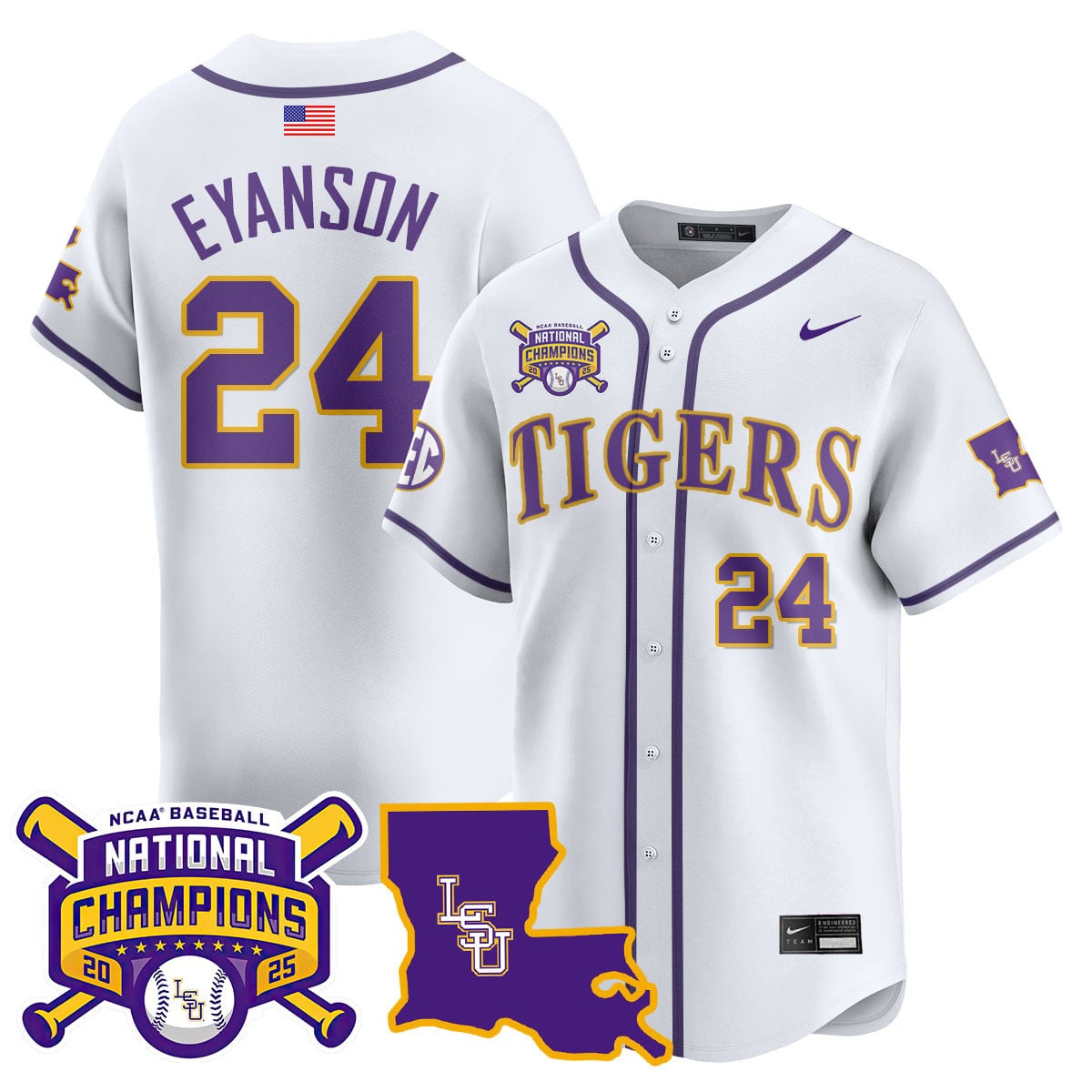 Women's LSU Tigers 2025 World Series Champions Limited Jersey - All Stitched