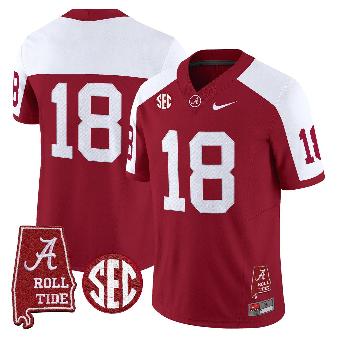 Women's Alabama Crimson Tide Throwback Vapor Limited Jersey - Alabama Map - All Stitched