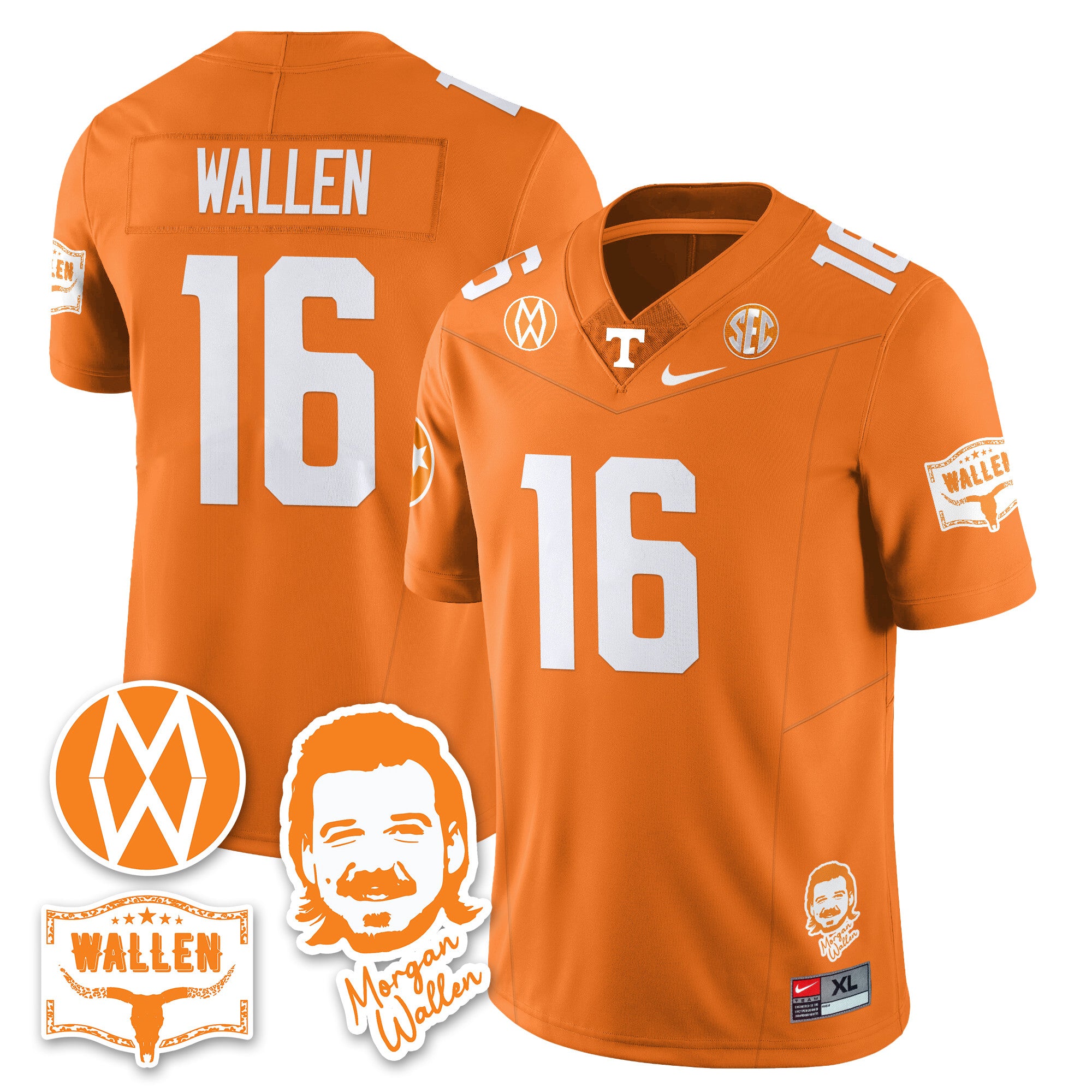 Women's Tennessee Volunteers Morgan Wallen 2025 Jersey - All Stitched