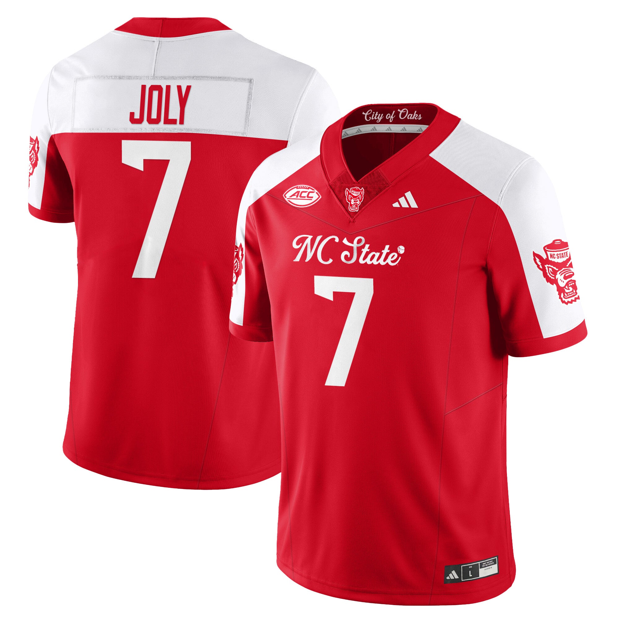 Women's NC State Wolfpack Football "City of Oaks" Jersey - All Stitched