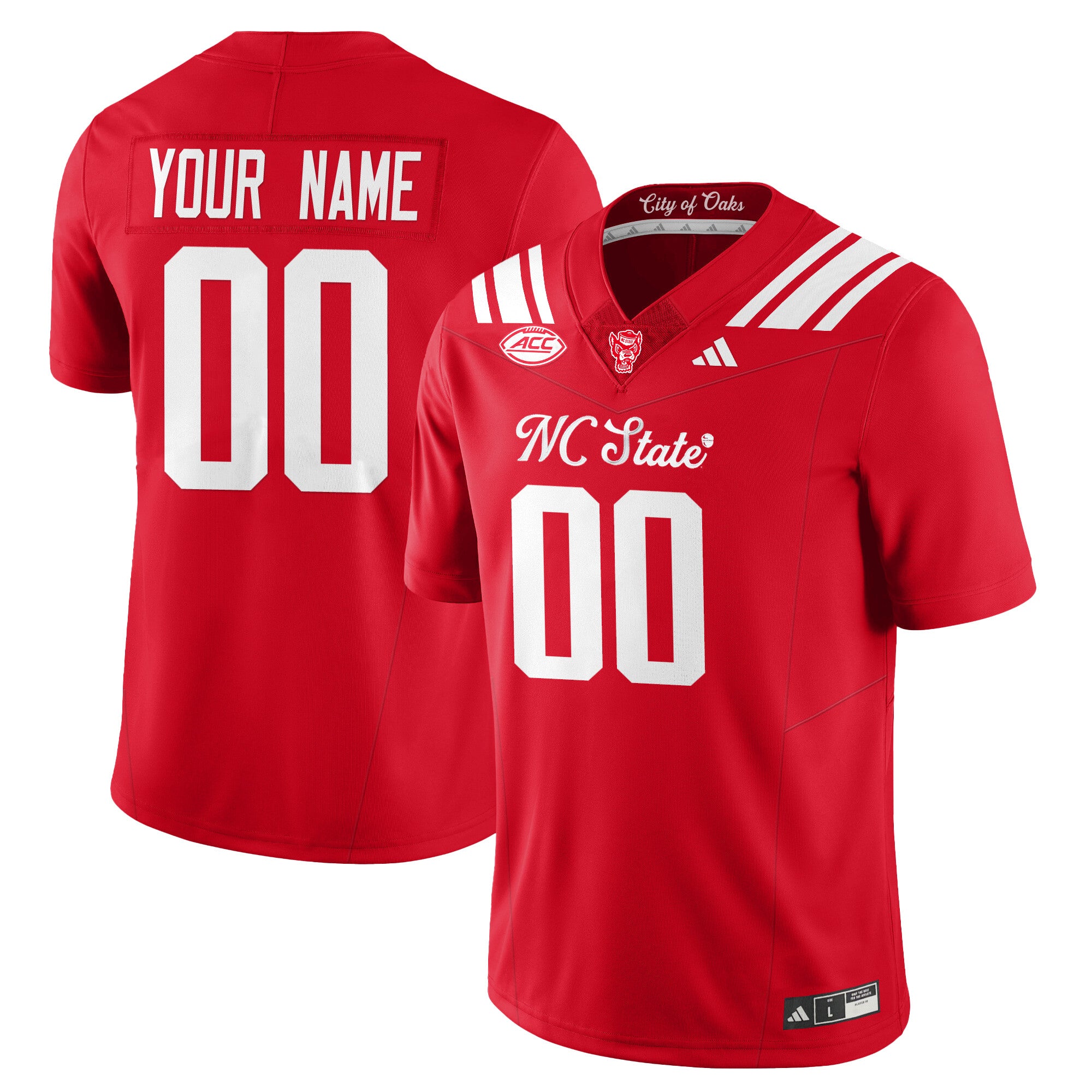 Women's NC State Wolfpack Football "City of Oaks" Jersey - All Stitched