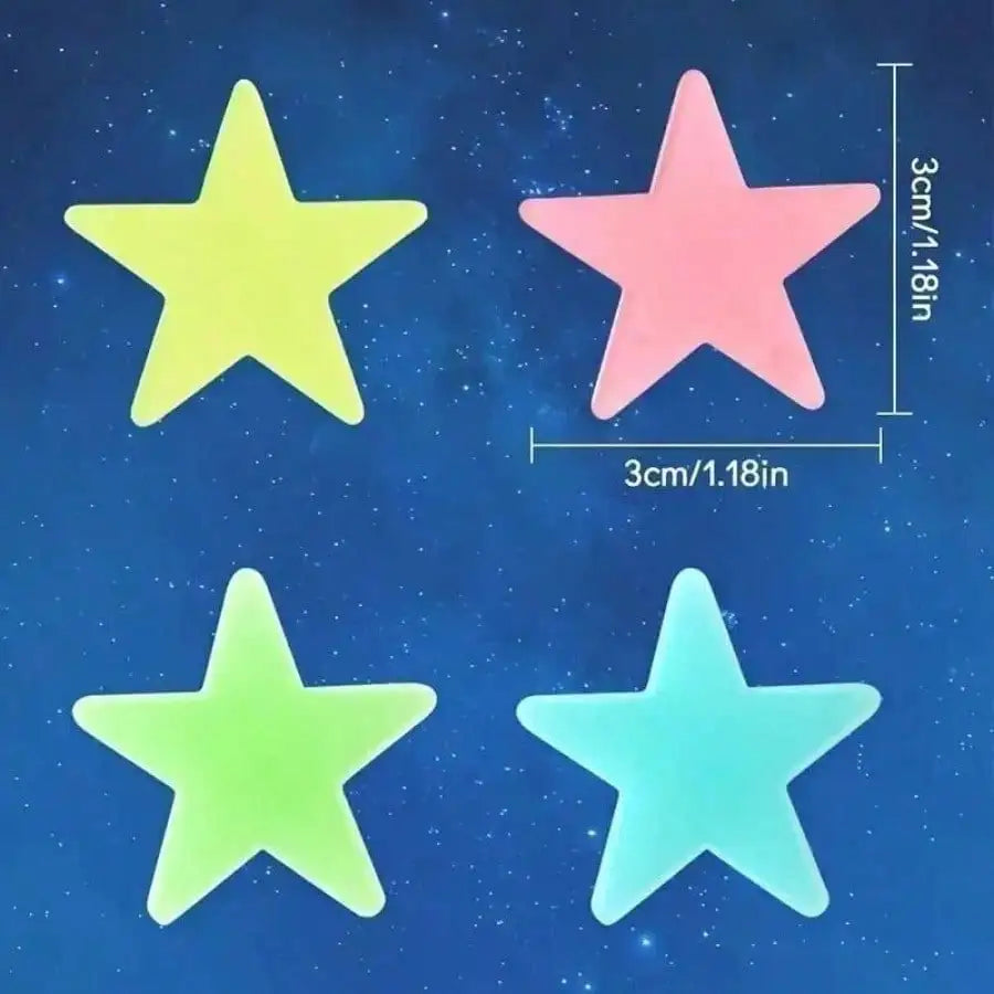 100 Piece Luminous Star Wall Sticker, Suitable for Bedroom, Ceiling, and Wall Decoration, Creating An Exclusive Starry Sky Wall