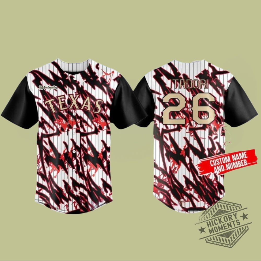 Texas Rangers Jujutsu Kaisen Theme Night 2026 Celebration Baseball Jersey