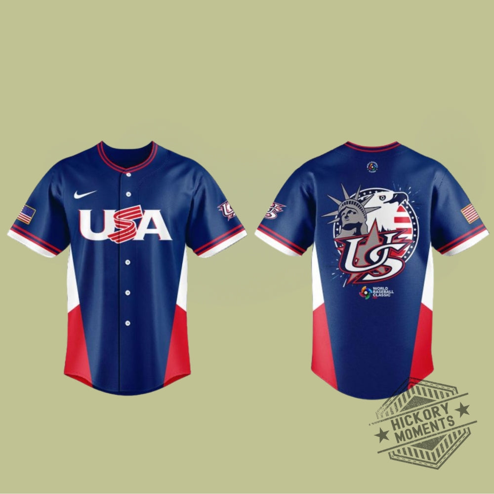 Usa Team 2026 World Baseball Classic 250 Years Of United State Blue Baseball Jersey
