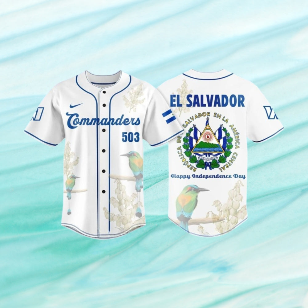 Washington Commanders El Salvador Independence Day Parade Baseball Jersey