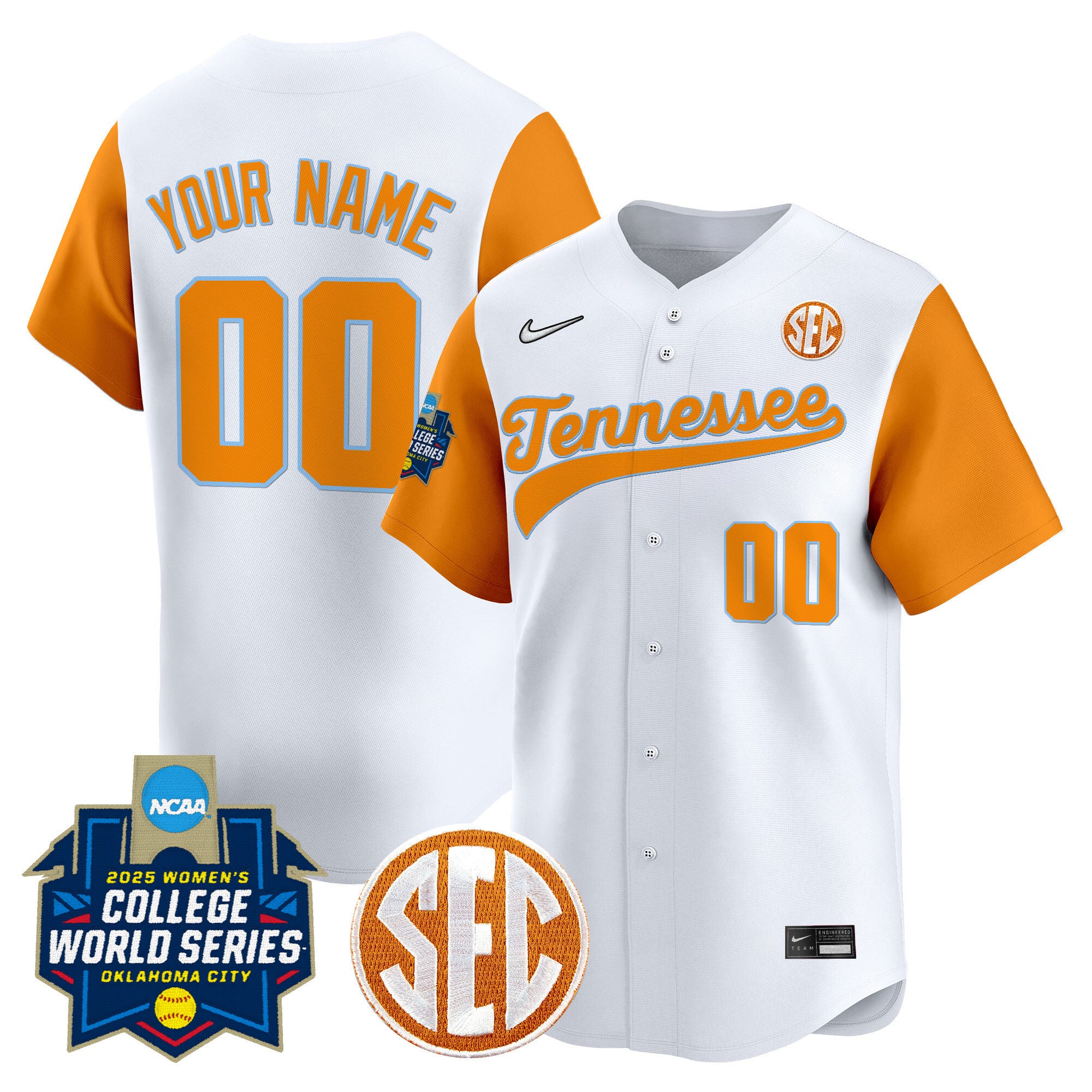 Tennessee Volunteers Softball 2025 World Series (WCWS) Vapor Premier Limited Custom Jersey - All Stitched