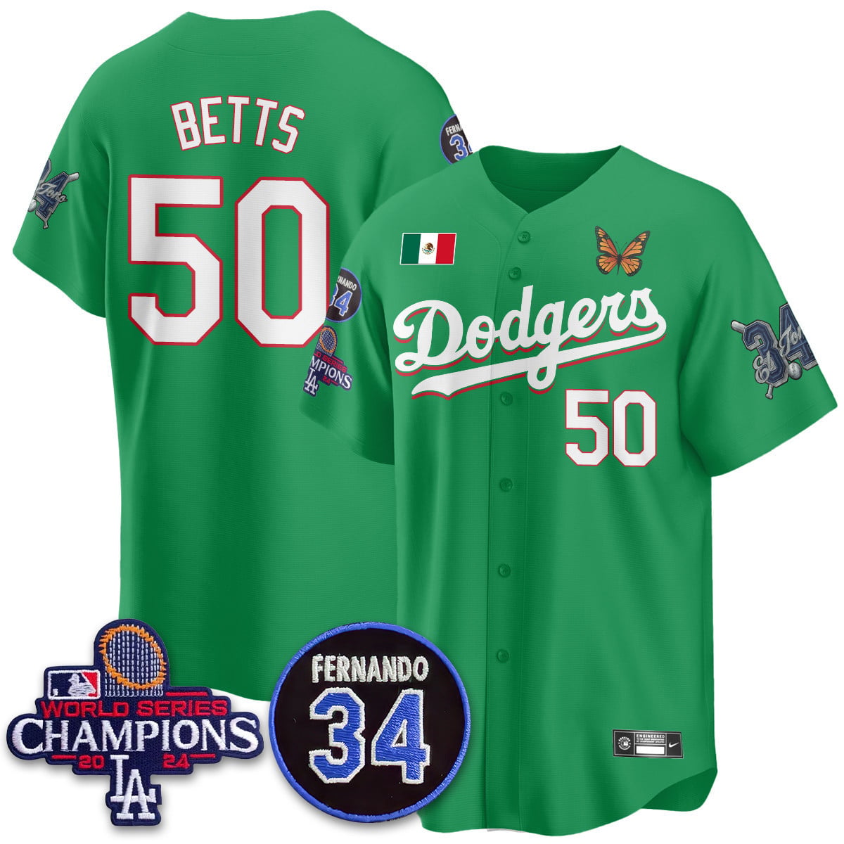 Men's Los Angeles Dodgers Mexican "For 34" Jersey - All Stitched