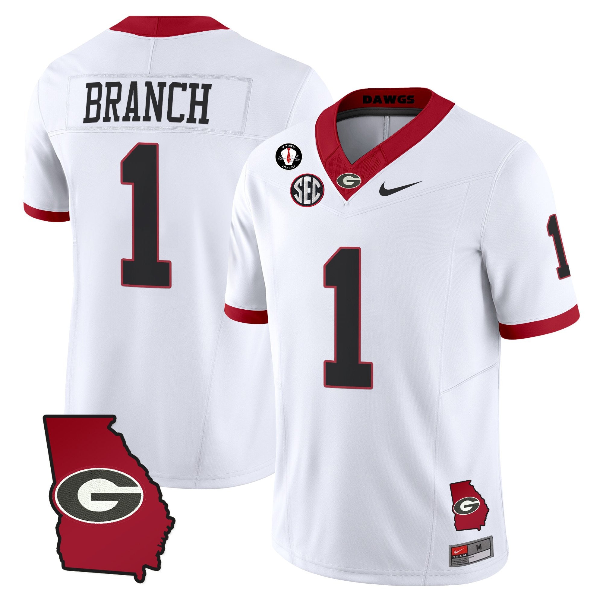 Women's Georgia Bulldogs 2025 Georgia Map & Vince Dooley Patch Vapor Limited Jersey - All Stitched