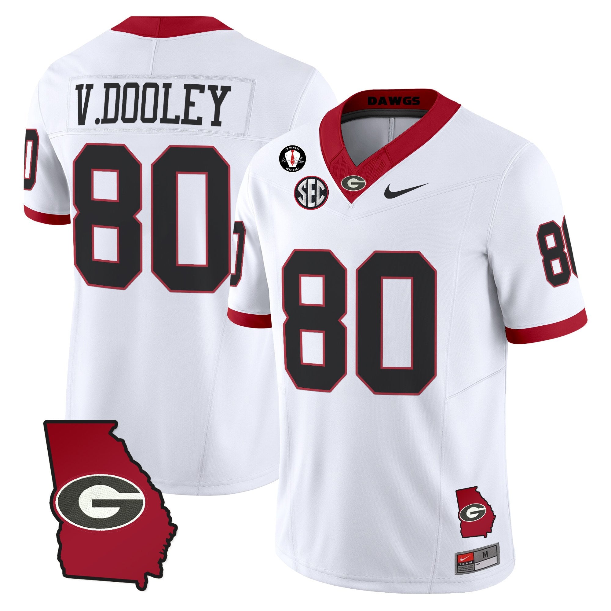 Women's Georgia Bulldogs 2025 Georgia Map & Vince Dooley Patch Vapor Limited Jersey - All Stitched