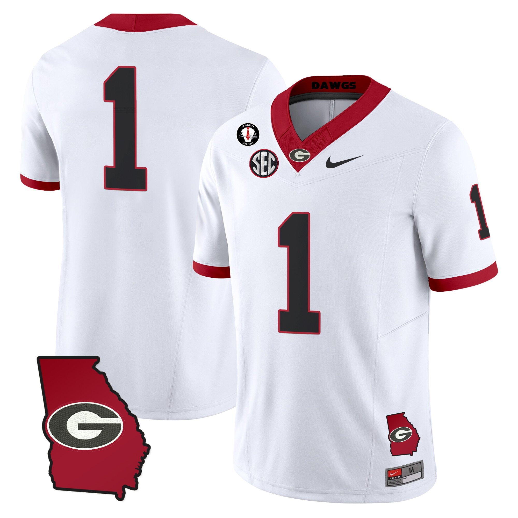 Women's Georgia Bulldogs 2025 Georgia Map & Vince Dooley Patch Vapor Limited Jersey - All Stitched