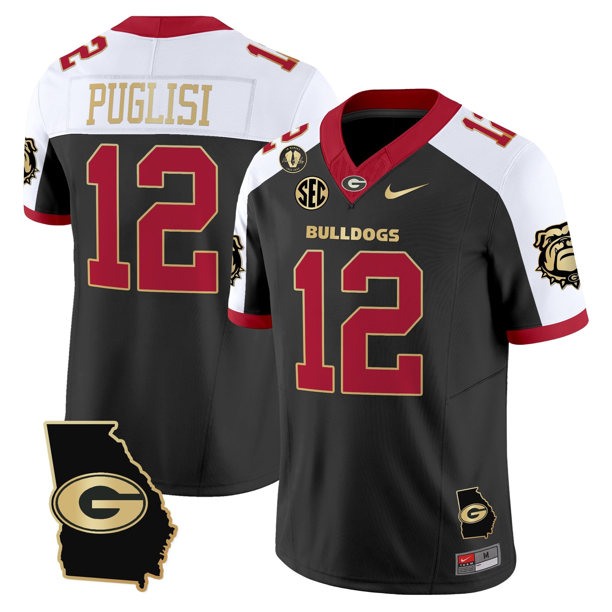 Women's Georgia Bulldogs 2025 Georgia Map & Vince Dooley Patch Vapor Limited Jersey - All Stitched