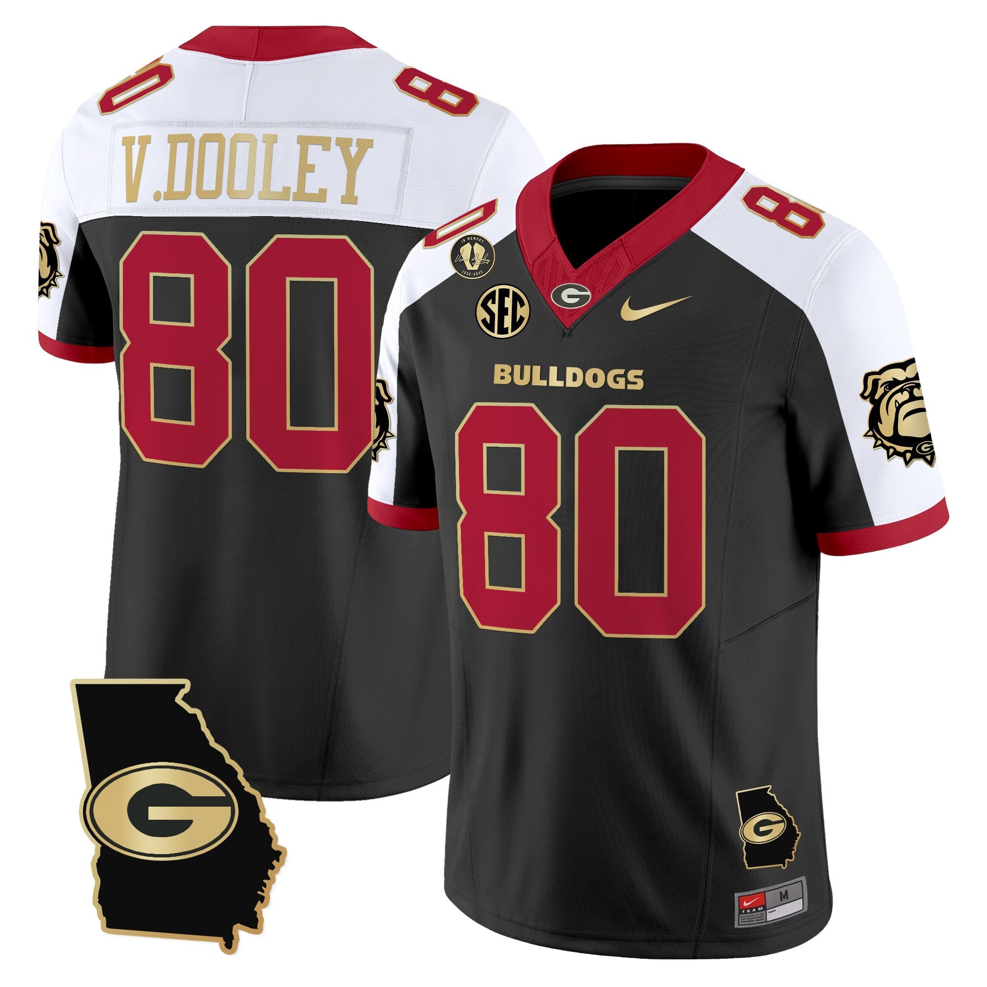 Women's Georgia Bulldogs 2025 Georgia Map & Vince Dooley Patch Vapor Limited Jersey - All Stitched