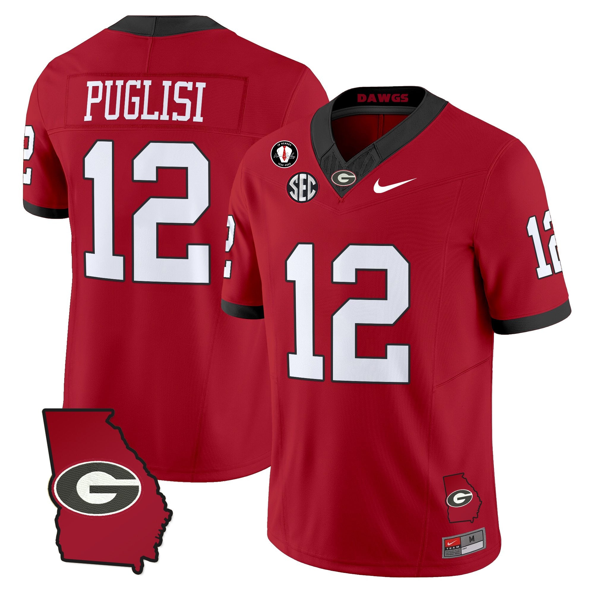 Women's Georgia Bulldogs 2025 Georgia Map & Vince Dooley Patch Vapor Limited Jersey - All Stitched