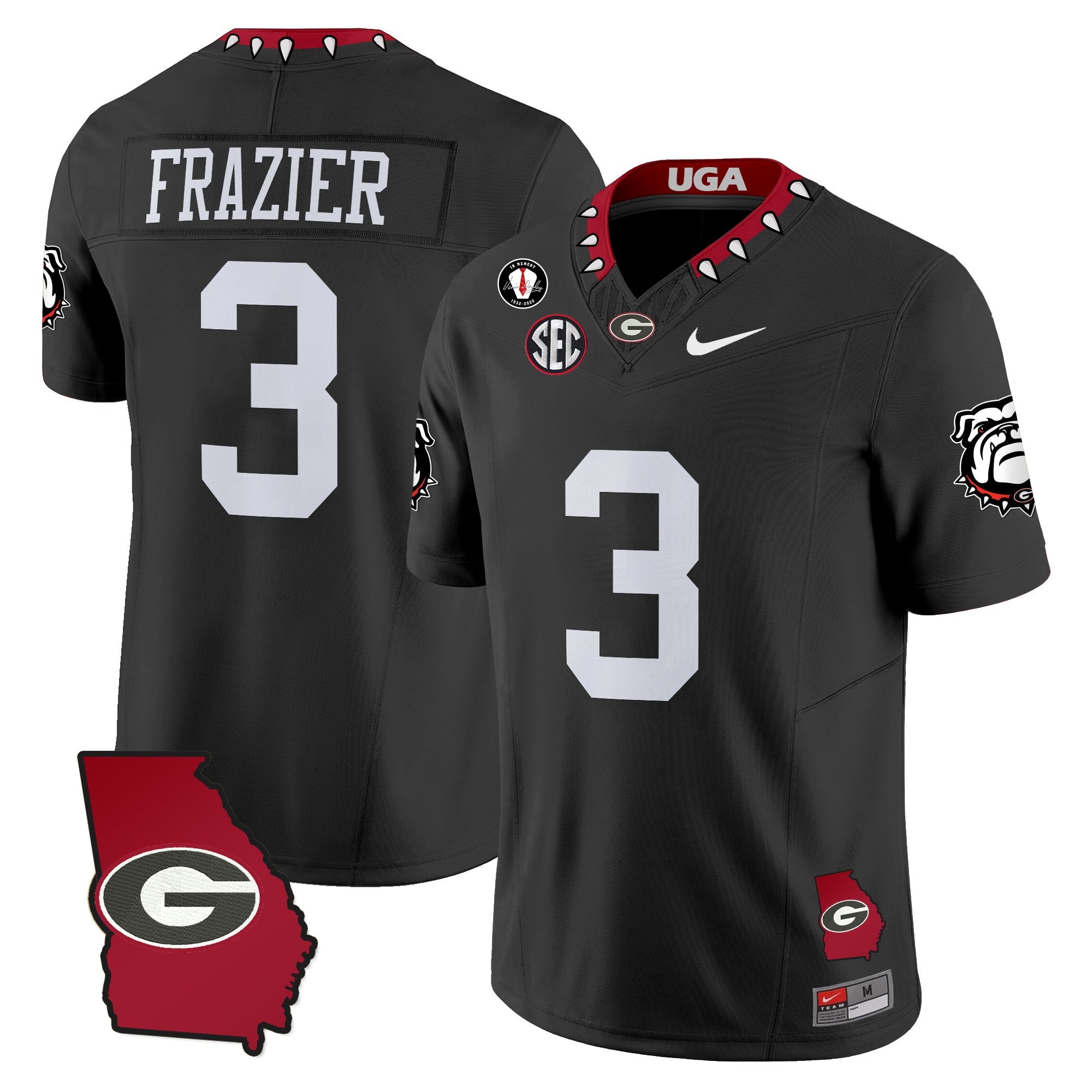 Women's Georgia Bulldogs 2025 Georgia Map & Vince Dooley Patch Vapor Limited Jersey - All Stitched