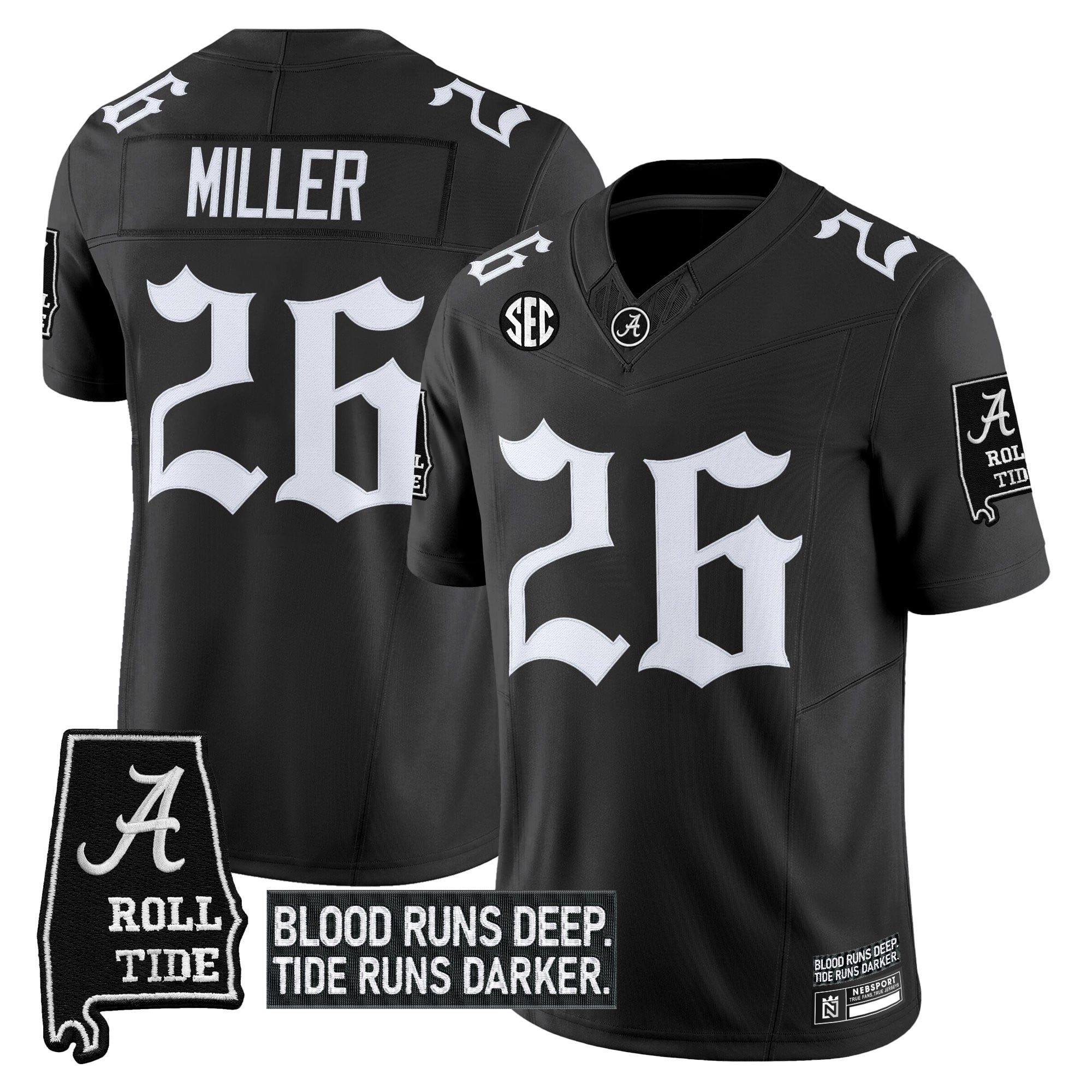 Men's Alabama Crimson Tide 'Gothic Bama Blood Edition' Vapor Limited Jersey - All Stitched
