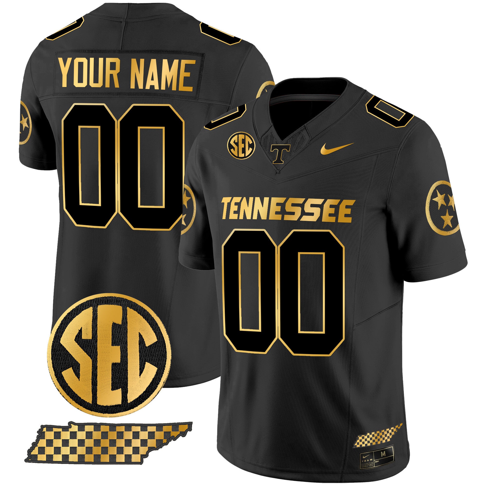 Tennessee Volunteers 2024 Gold Vapor Premier Limited Custom Jersey - All Stitched