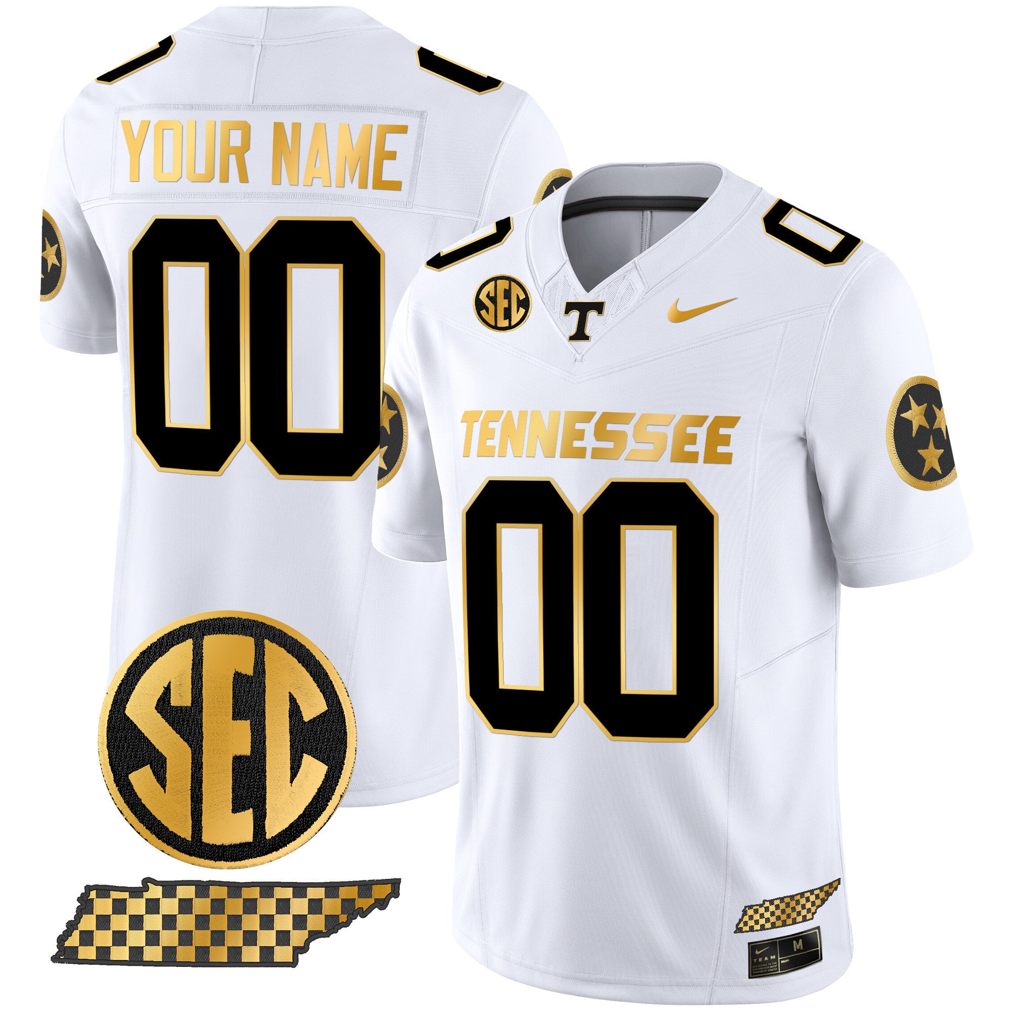 Tennessee Volunteers 2024 Gold Vapor Premier Limited Custom Jersey - All Stitched