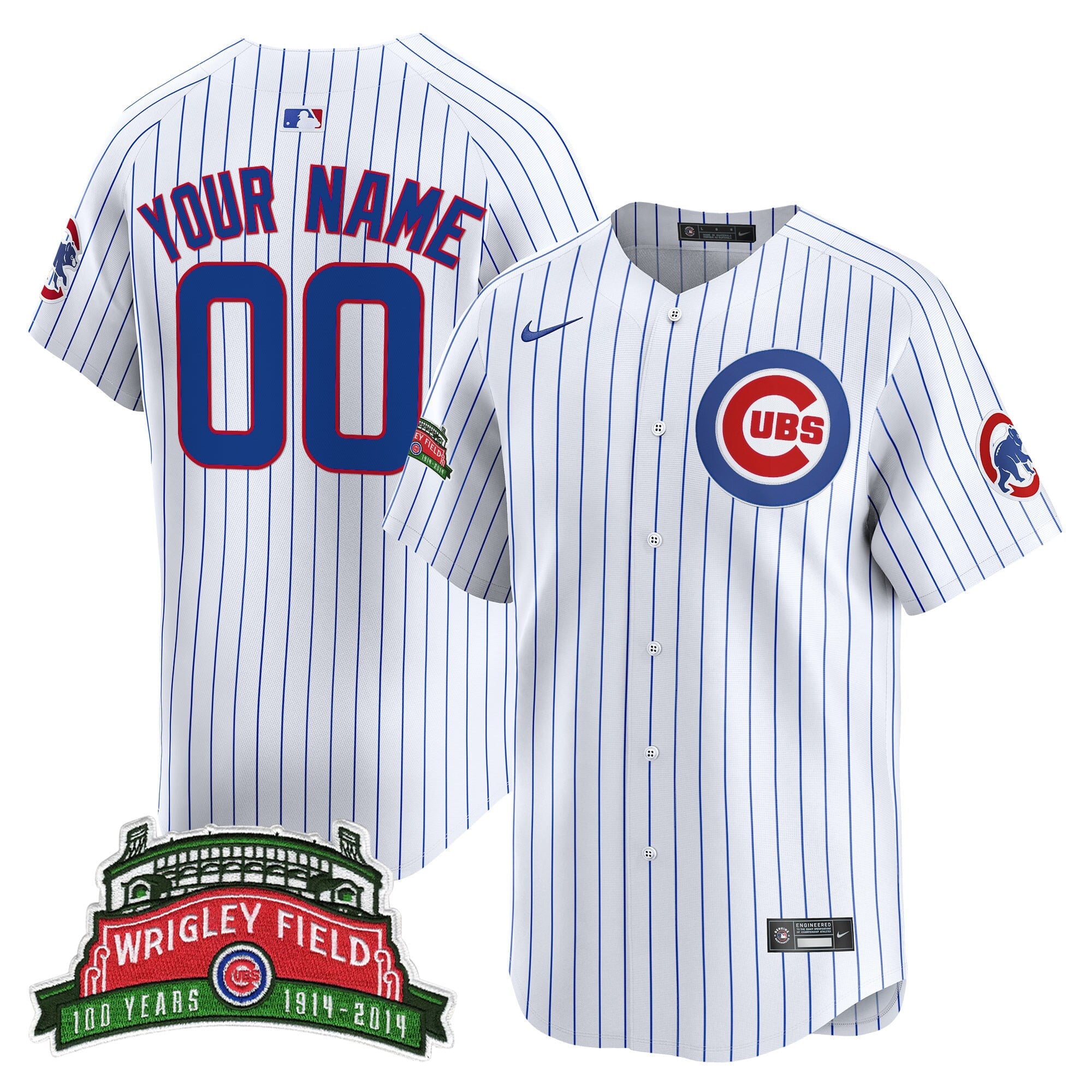 Chicago Cubs Wrigley Field Style Vapor Premier Limited Custom Jersey - All Stitched