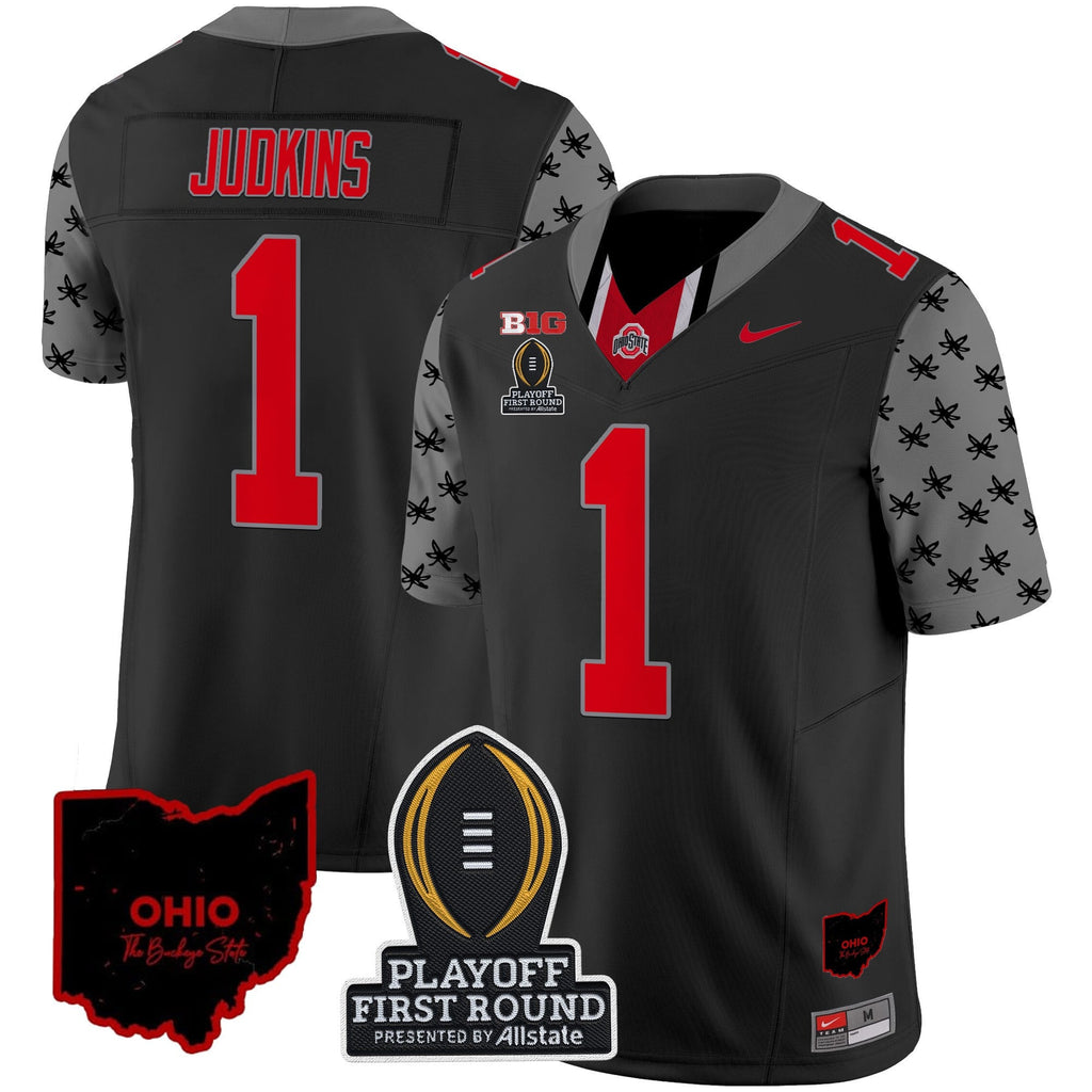 Men's Ohio State Buckeyes 2024 Playoff First Round Patch Vapor Limited Jersey - All Stitched