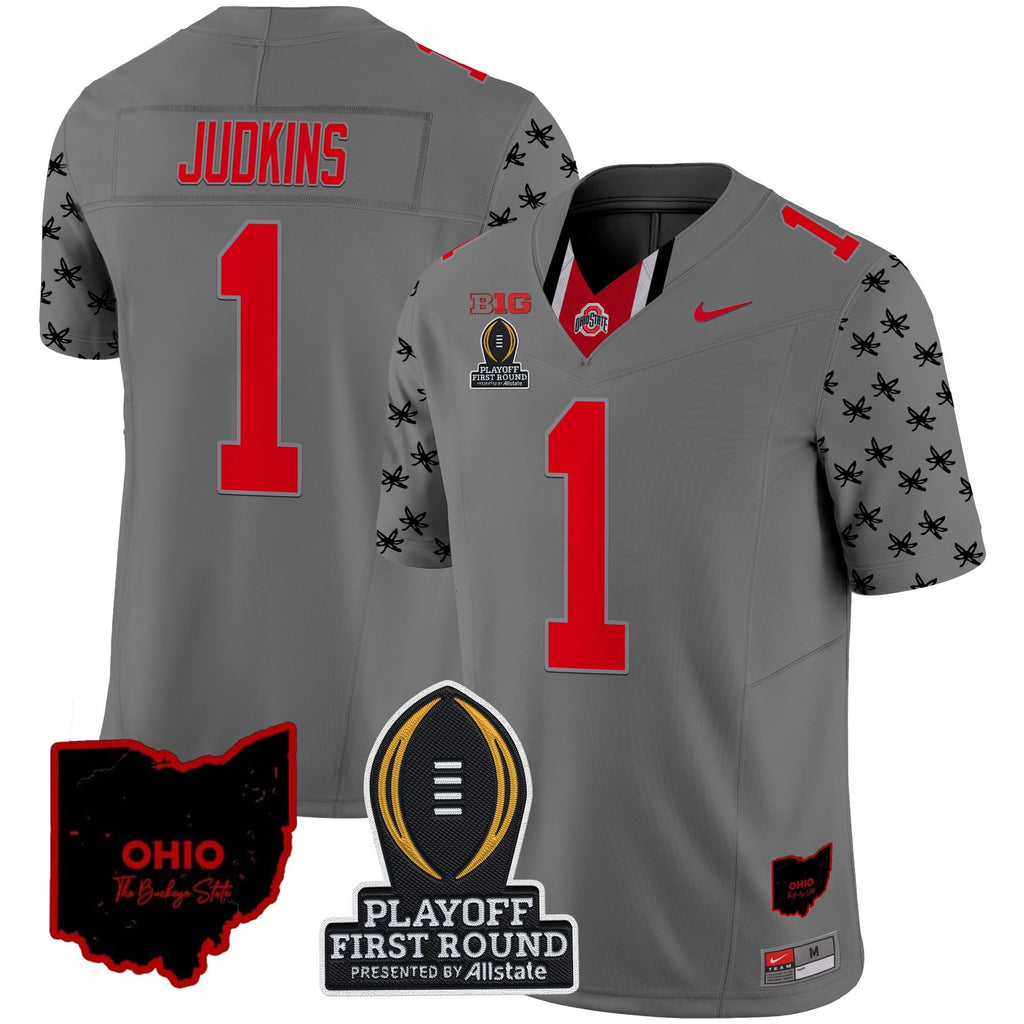Men's Ohio State Buckeyes 2024 Playoff First Round Patch Vapor Limited Jersey - All Stitched
