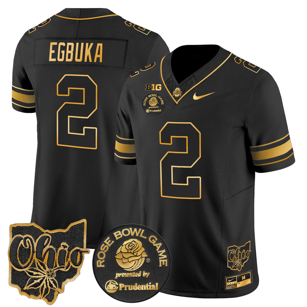 Men's Ohio State Buckeyes Rose Bowl Gold Vapor Limited Jersey - All Stitched