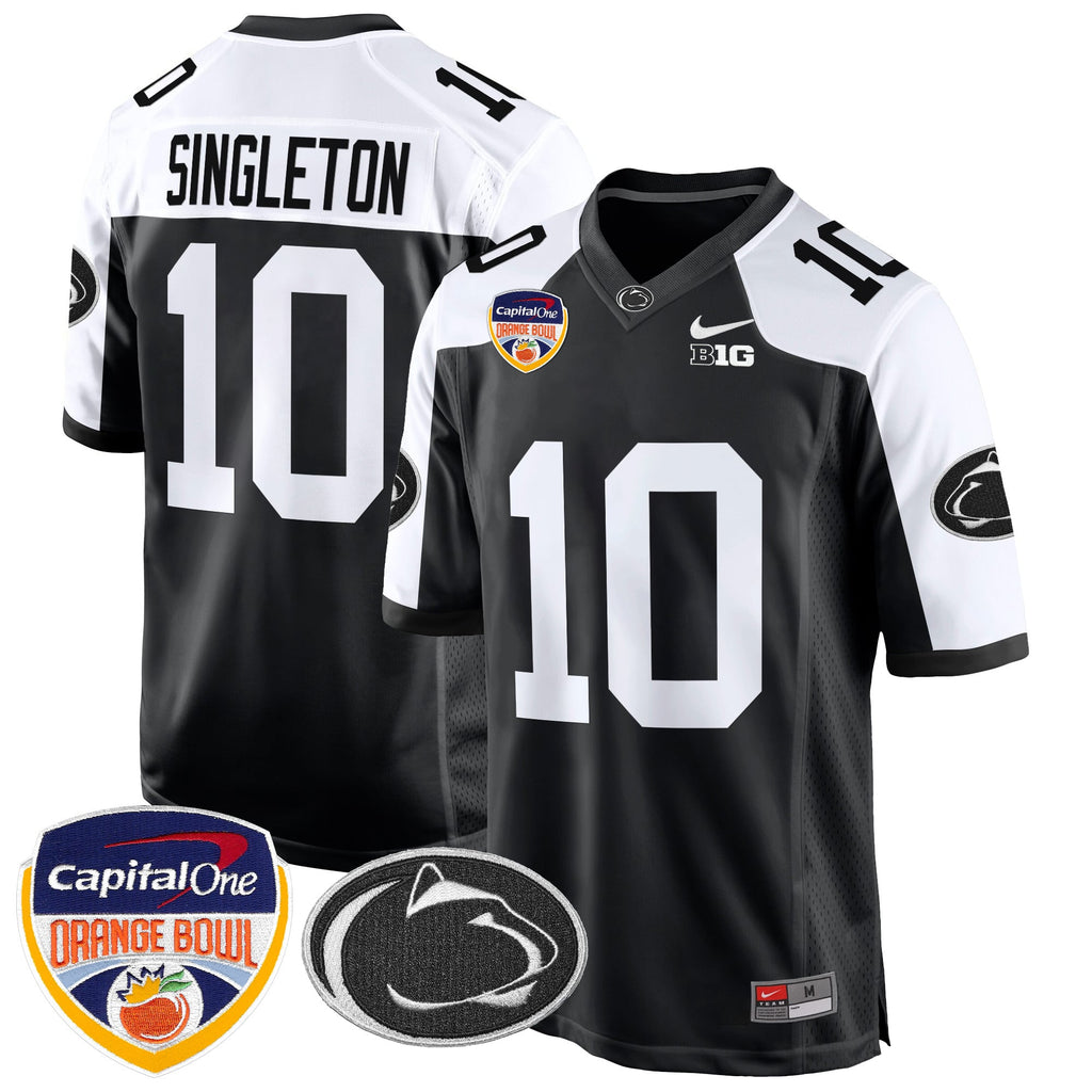 Men's Penn State Nittany Lions Orange Bowl Patch Game Jersey - All Stitched