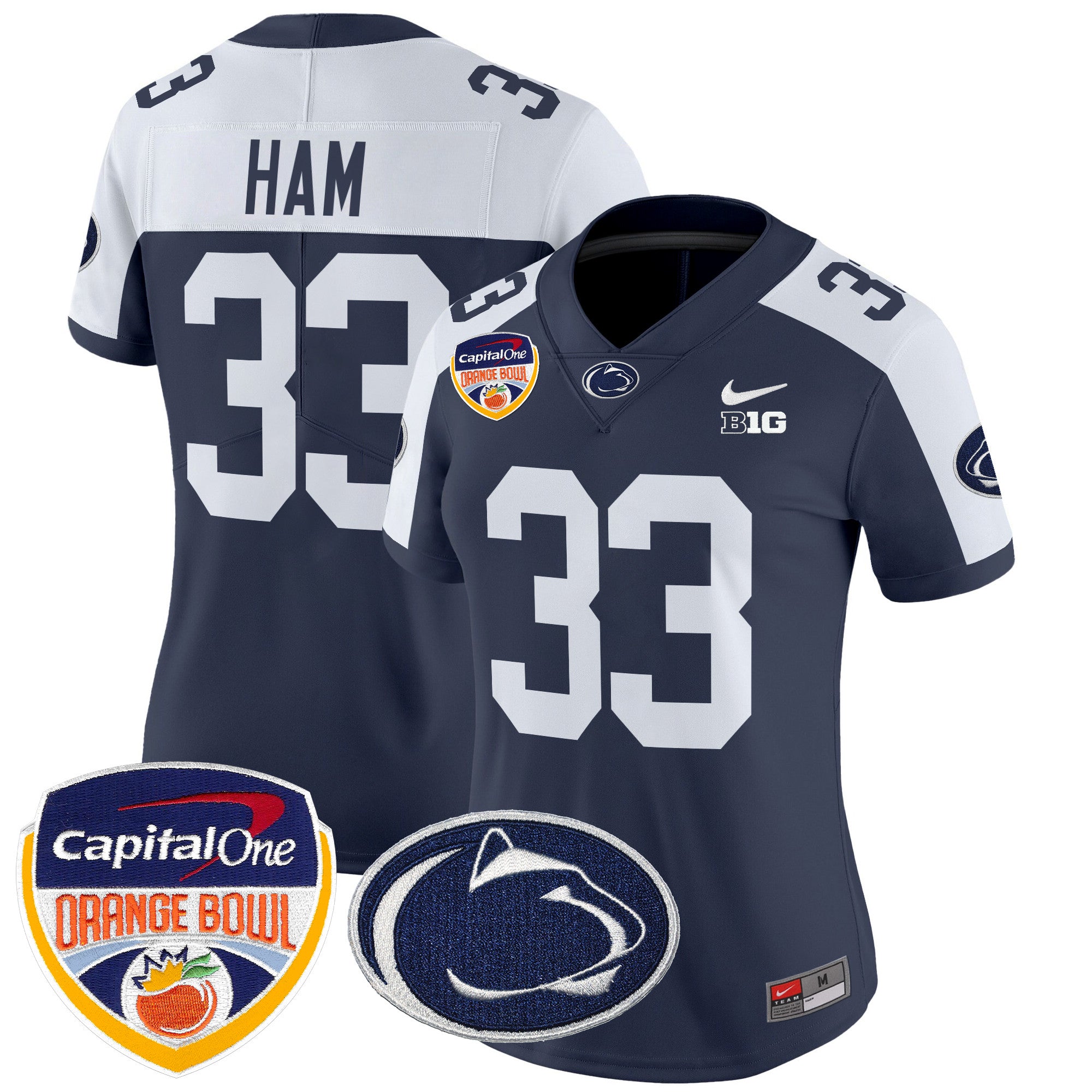 Women's Penn State Nittany Lions Orange Bowl Patch Vapor Limited Jersey V2 - All Stitched