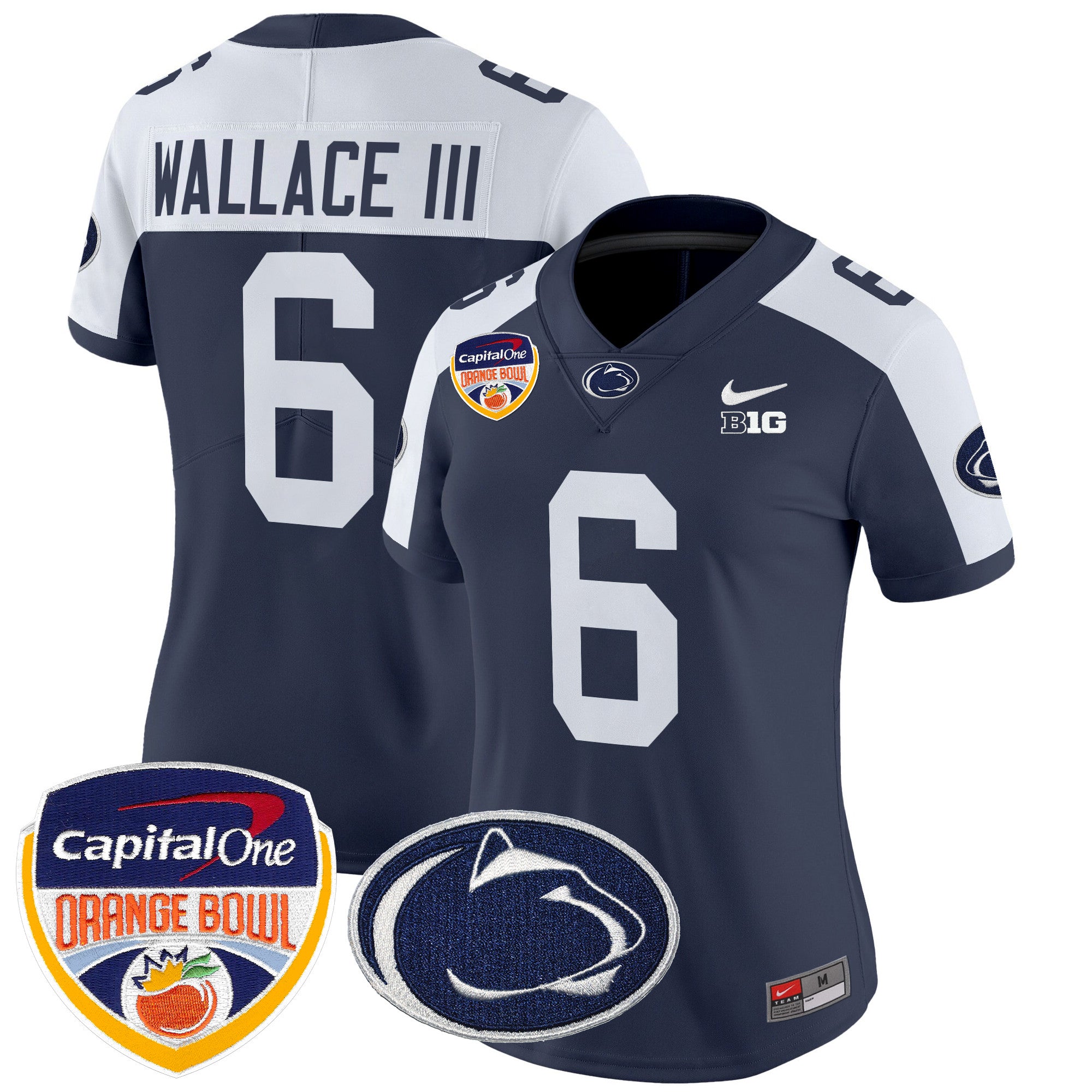 Women's Penn State Nittany Lions Orange Bowl Patch Vapor Limited Jersey V2 - All Stitched