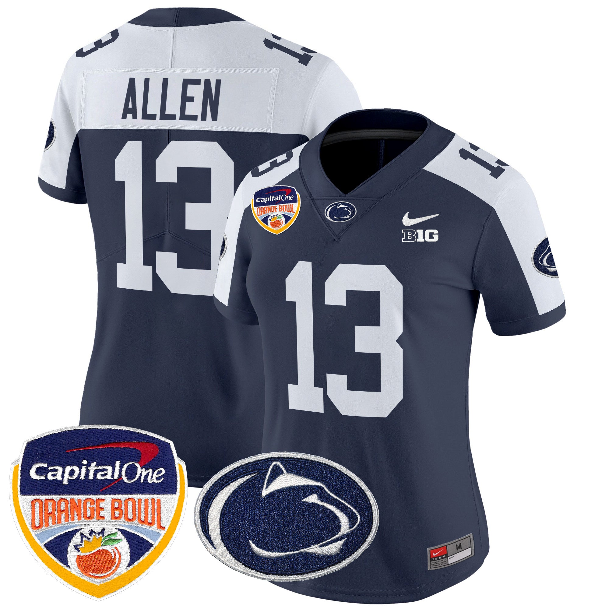Women's Penn State Nittany Lions Orange Bowl Patch Vapor Limited Jersey V2 - All Stitched