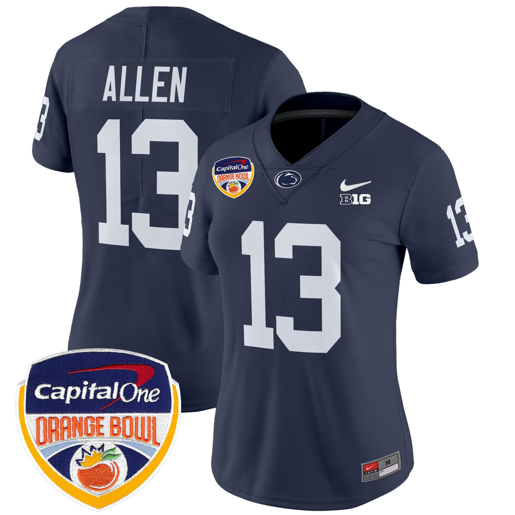 Women's Penn State Nittany Lions Orange Bowl Patch Vapor Limited Jersey V2 - All Stitched