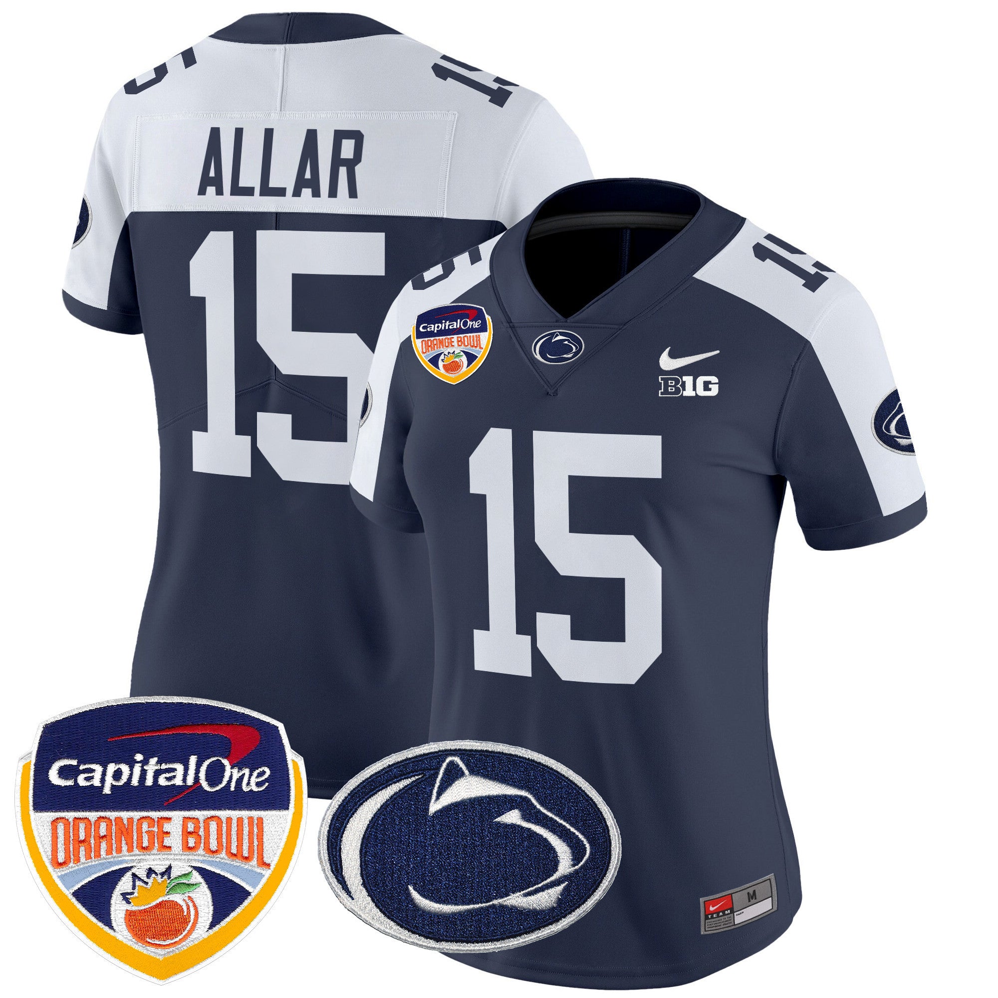 Women's Penn State Nittany Lions Orange Bowl Patch Vapor Limited Jersey V2 - All Stitched