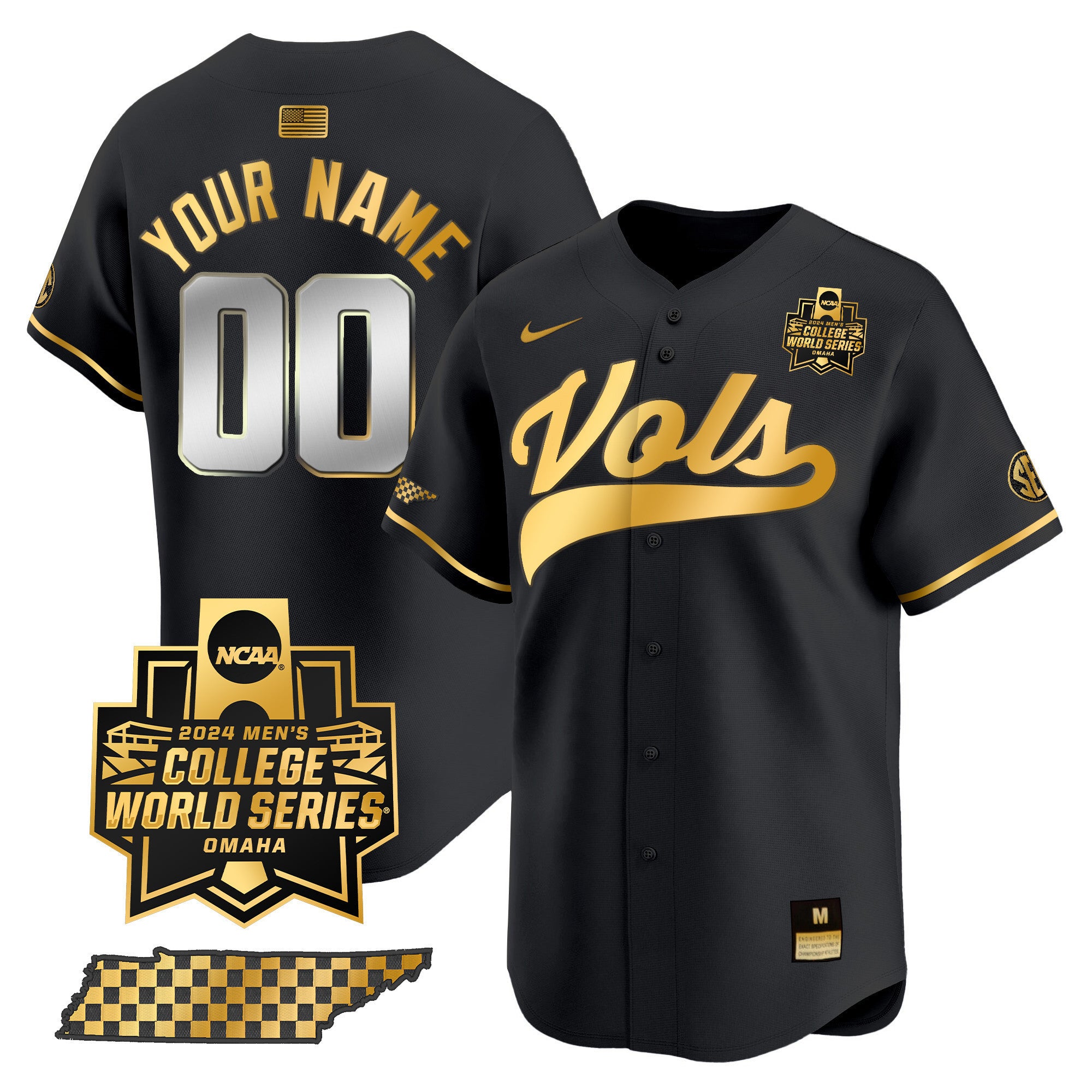 Tennessee Volunteers 2024 College World Series Vapor Premier Limited Custom Jersey V2 - All Stitched