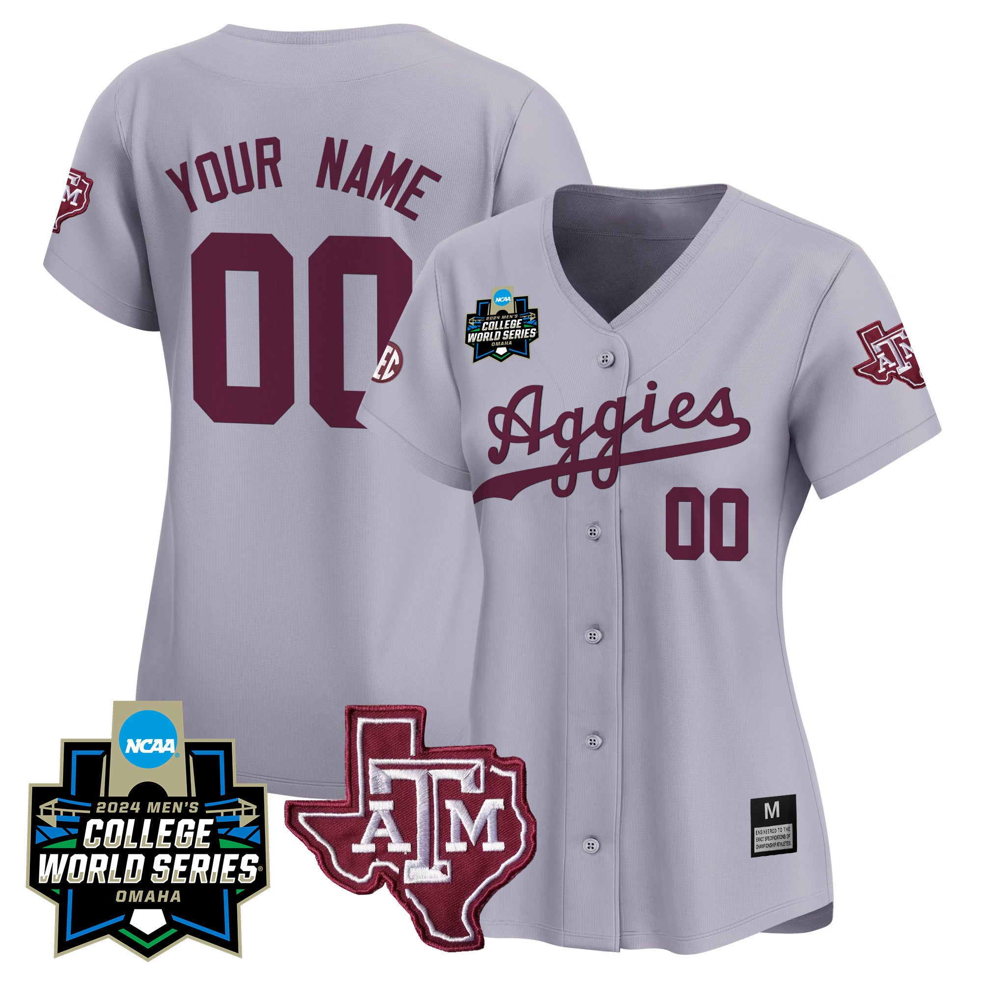 Texas A&M Aggies 2024 College World Series Vapor Premier Limited Custom Jersey - All Stitched