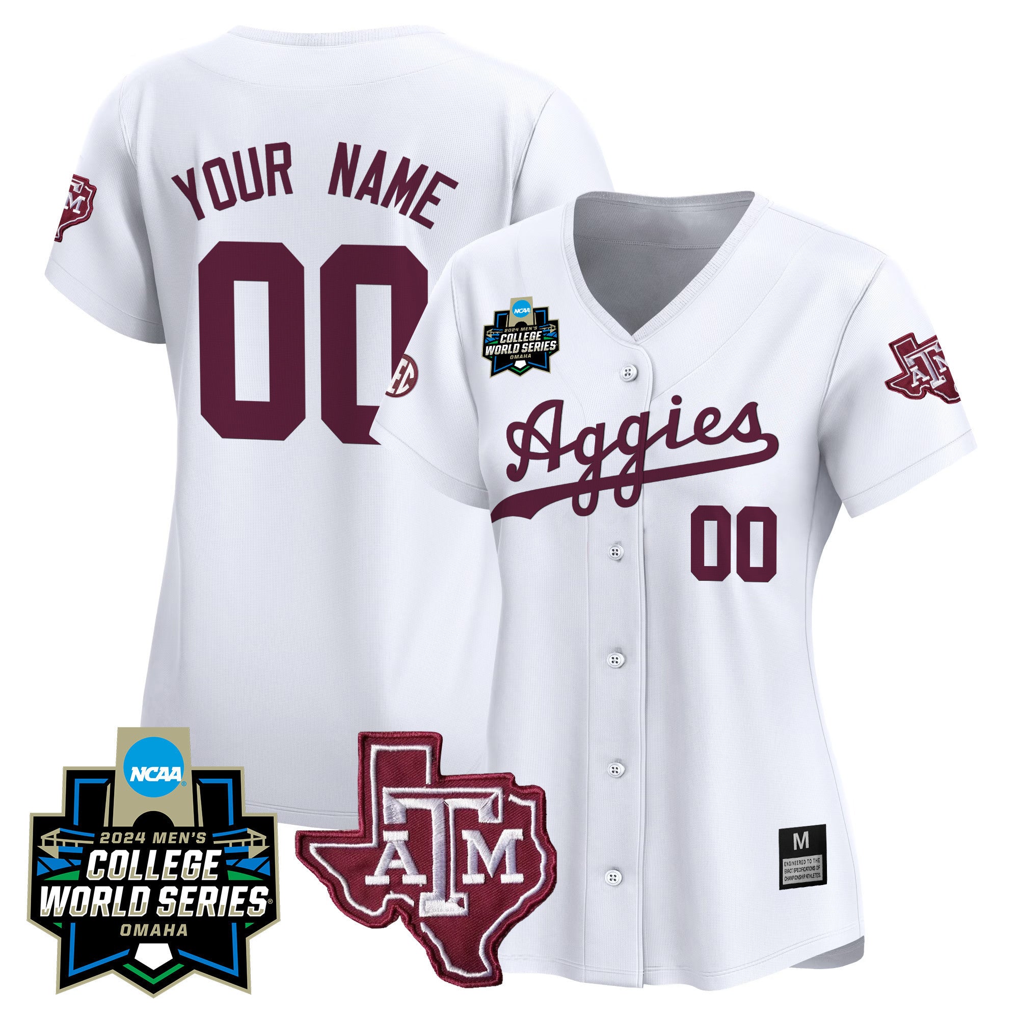 Texas A&M Aggies 2024 College World Series Vapor Premier Limited Custom Jersey - All Stitched