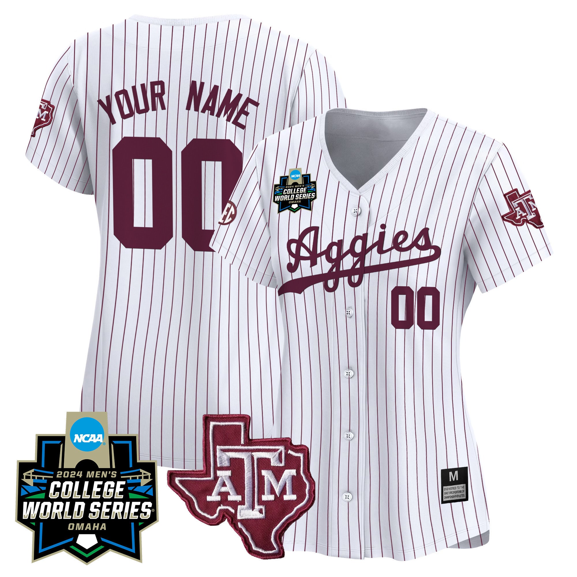 Texas A&M Aggies 2024 College World Series Vapor Premier Limited Custom Jersey - All Stitched