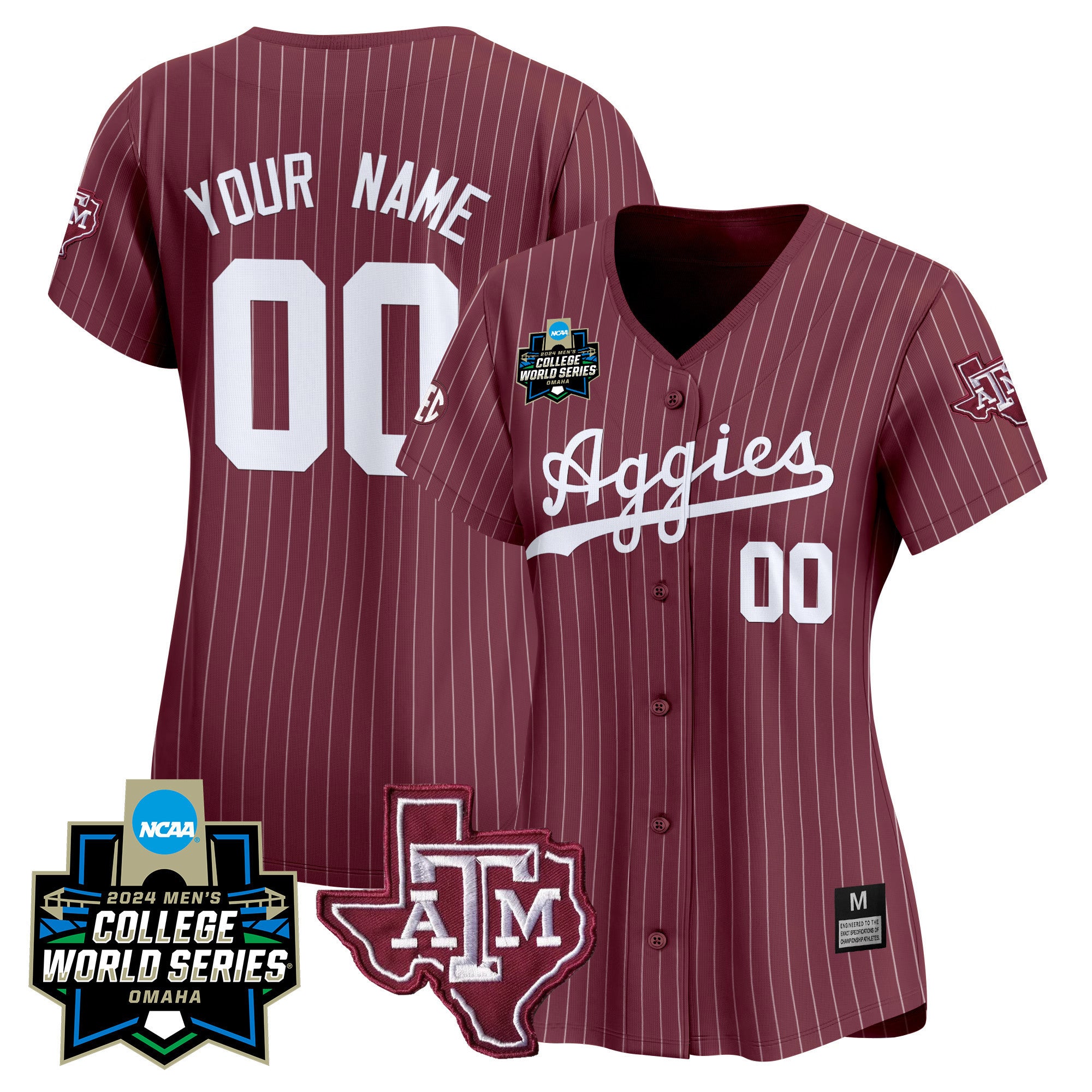 Texas A&M Aggies 2024 College World Series Vapor Premier Limited Custom Jersey - All Stitched