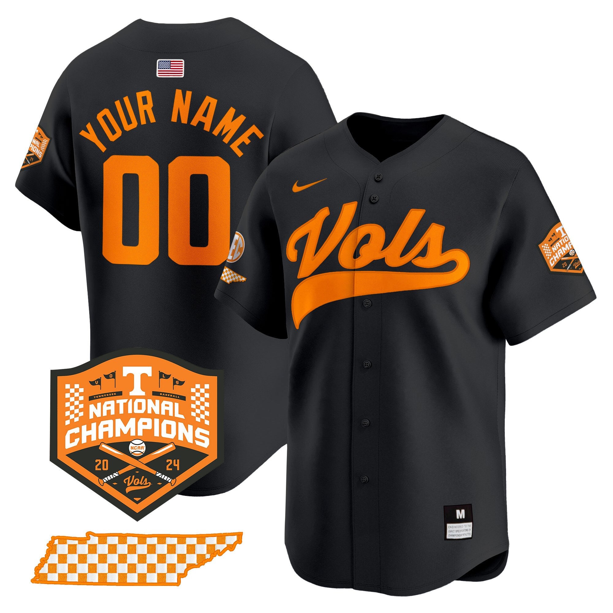 Tennessee Volunteers 2024 Champions Vapor Premier Limited Custom Jersey - All Stitched