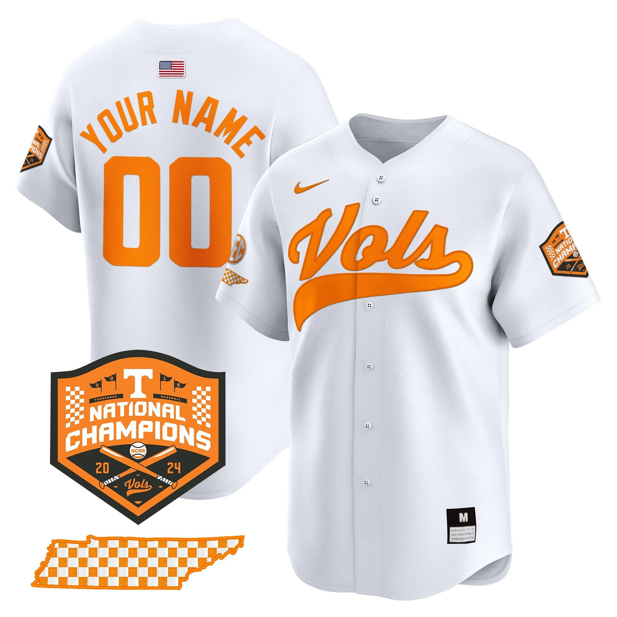 Tennessee Volunteers 2024 Champions Vapor Premier Limited Custom Jersey - All Stitched