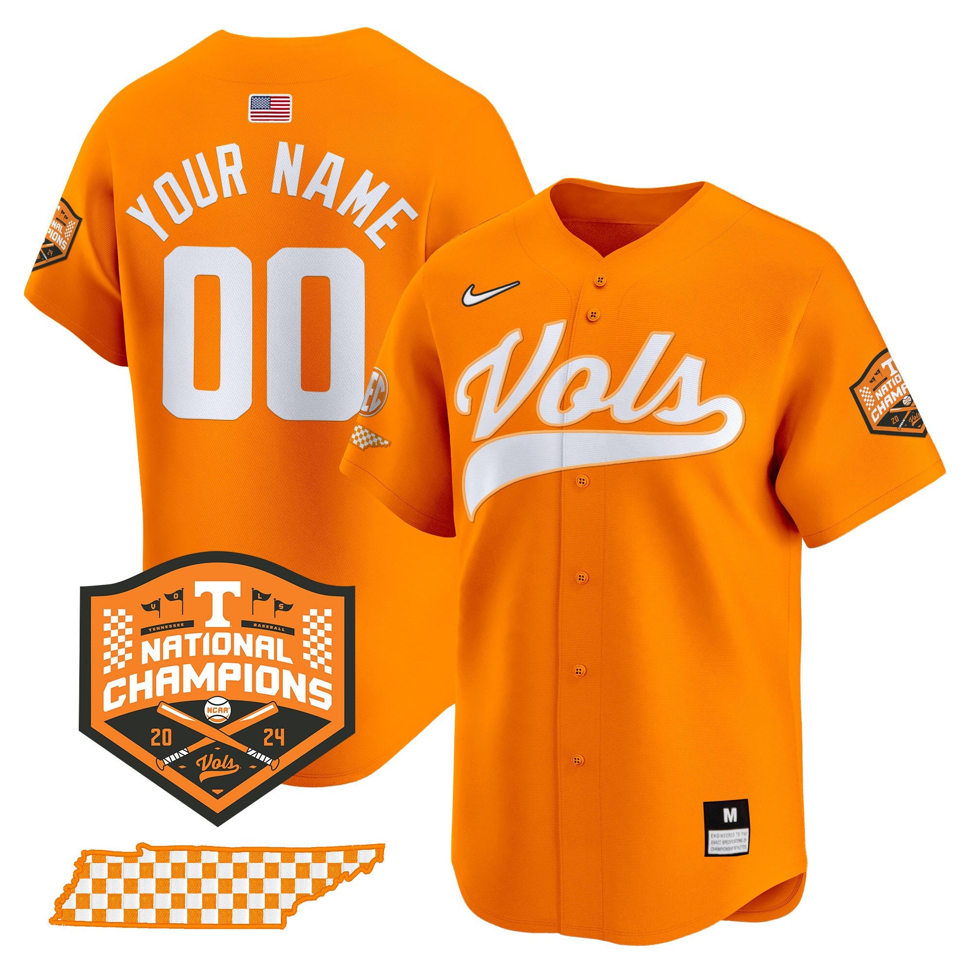 Tennessee Volunteers 2024 Champions Vapor Premier Limited Custom Jersey - All Stitched