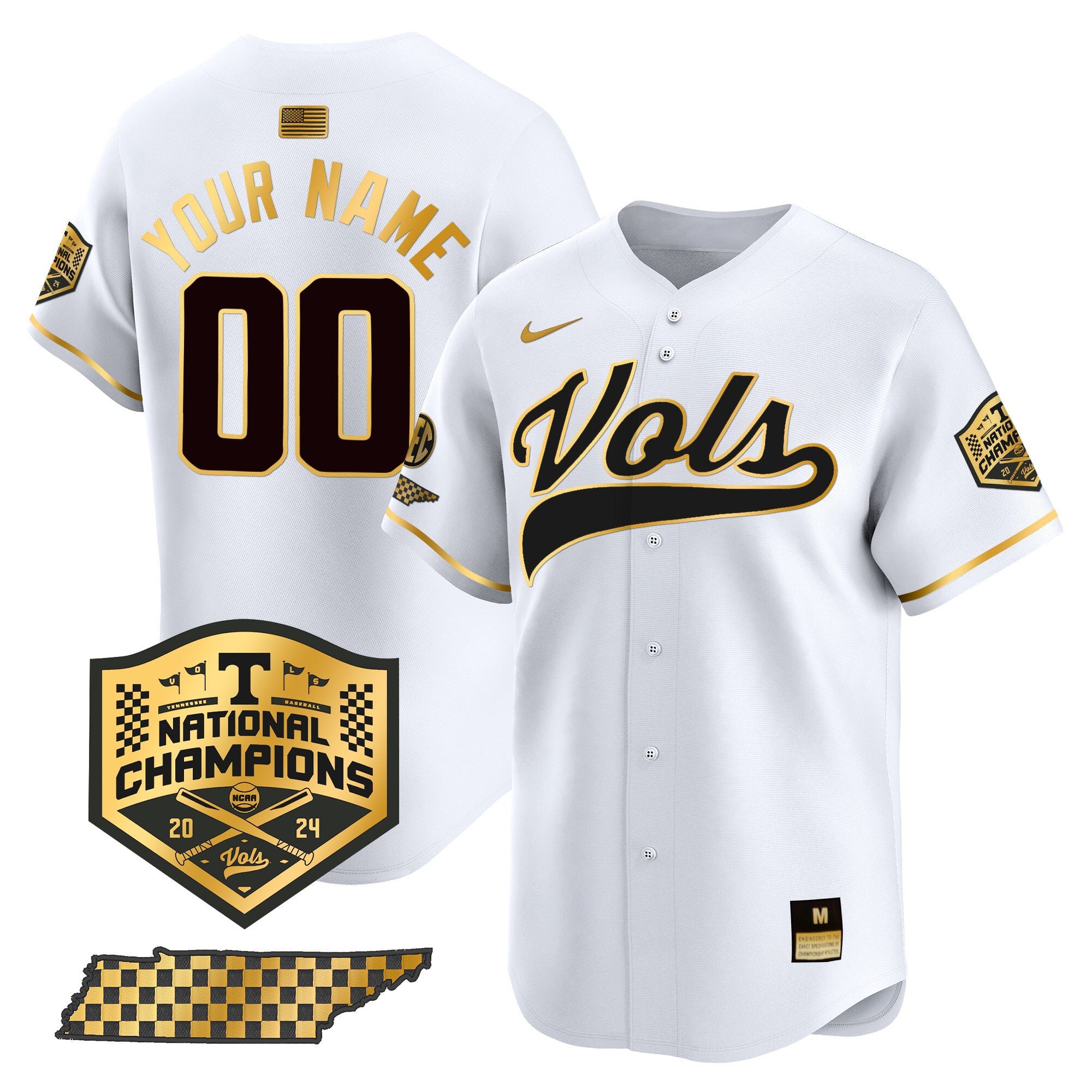 Tennessee Volunteers 2024 Champions Vapor Premier Limited Custom Jersey - All Stitched