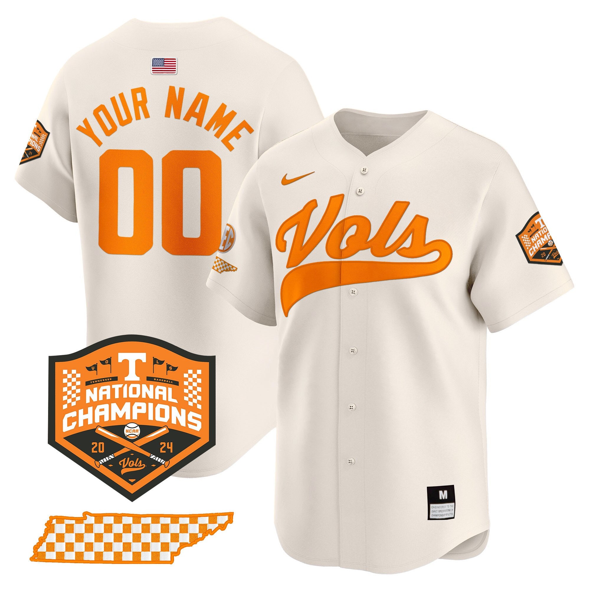 Tennessee Volunteers 2024 Champions Vapor Premier Limited Custom Jersey - All Stitched