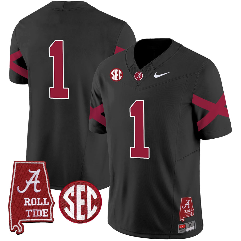 Men's Alabama Crimson Tide Vapor Limited Jersey V6 - Alabama Map - All Stitched