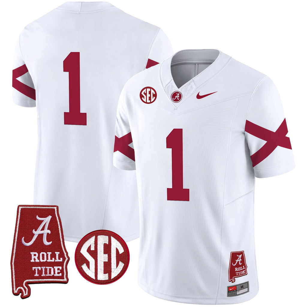 Men's Alabama Crimson Tide Vapor Limited Jersey V6 - Alabama Map - All Stitched
